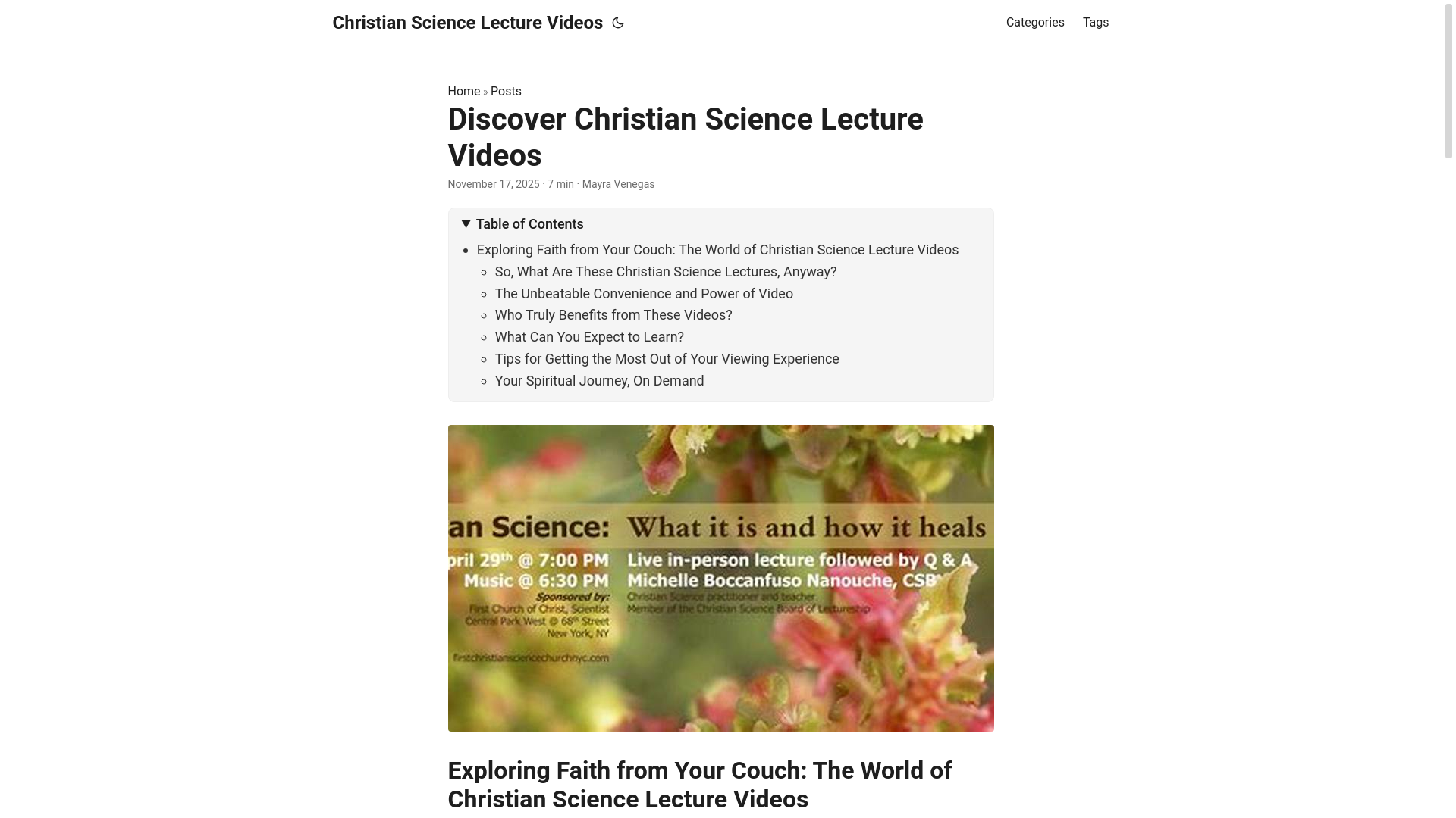 website screenshot of https://christiansciencelecturevideos2.pages.dev/