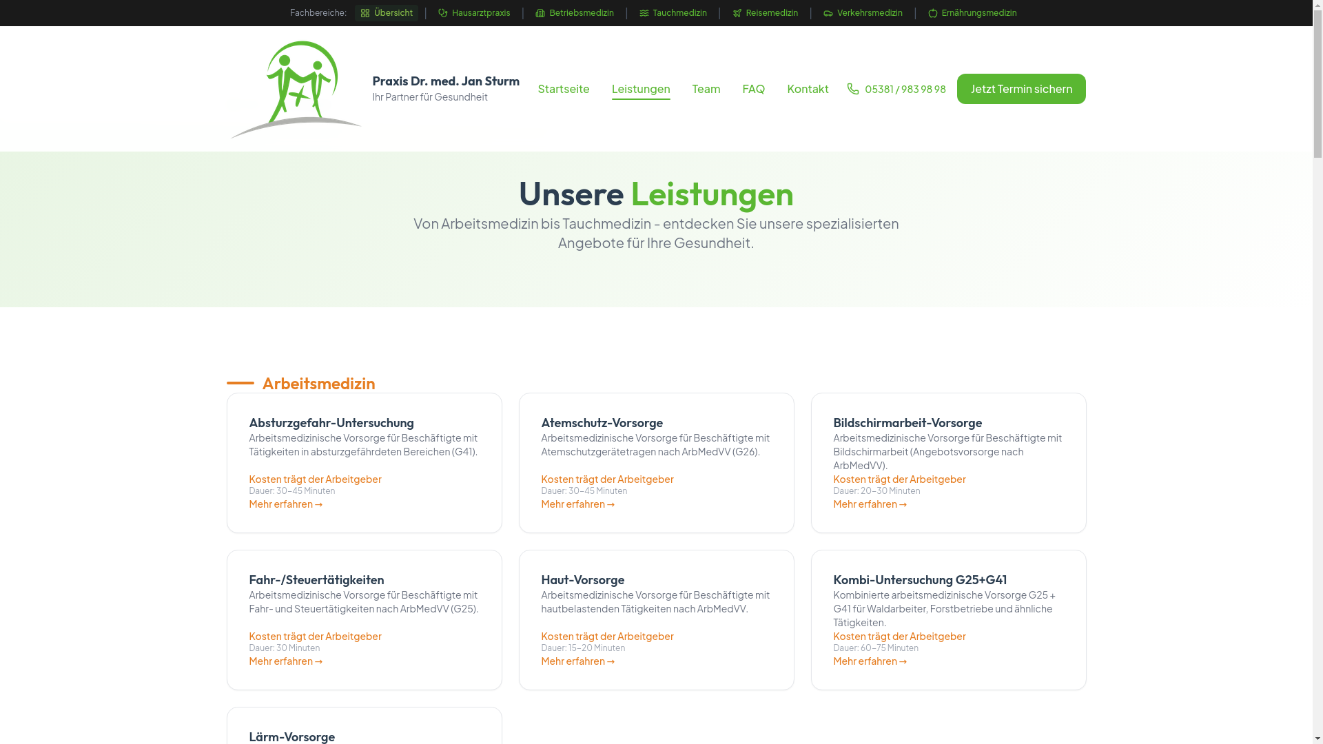 website screenshot of https://dertaucharzt.de/