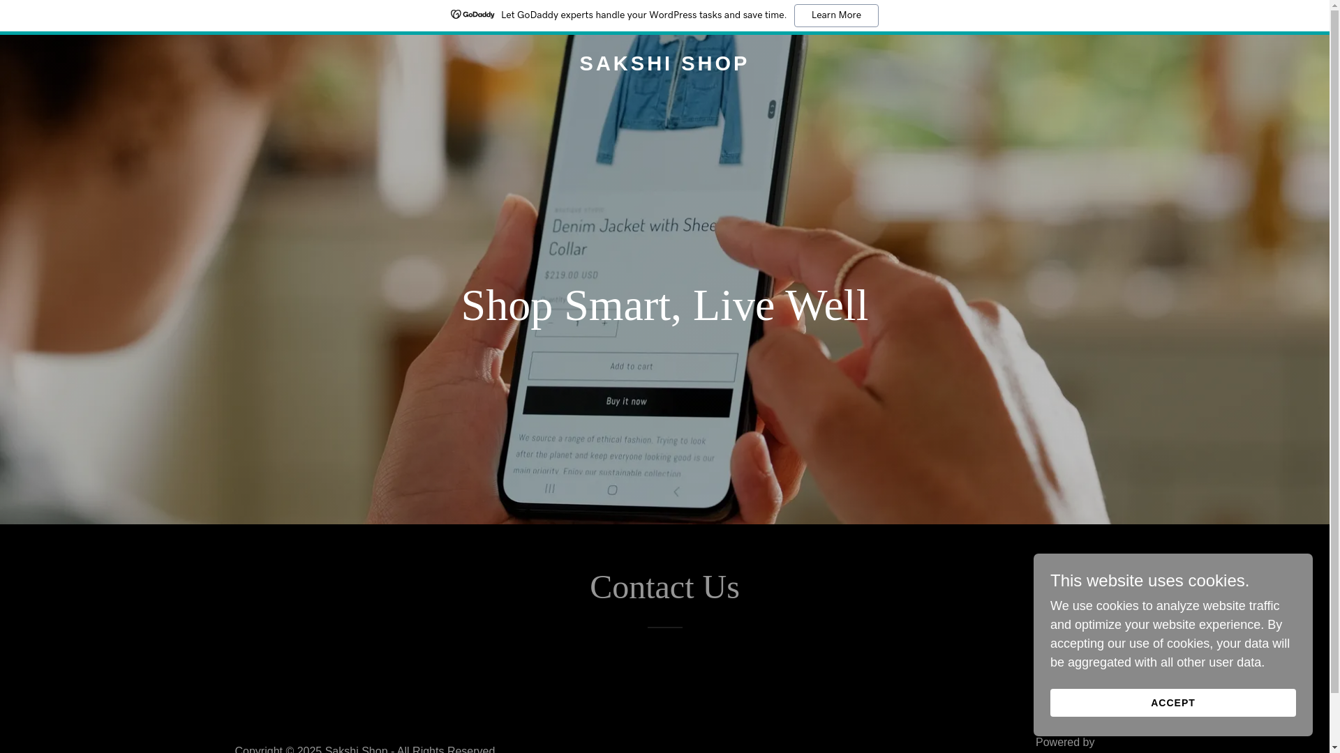 website screenshot of https://thesakshi.shop/