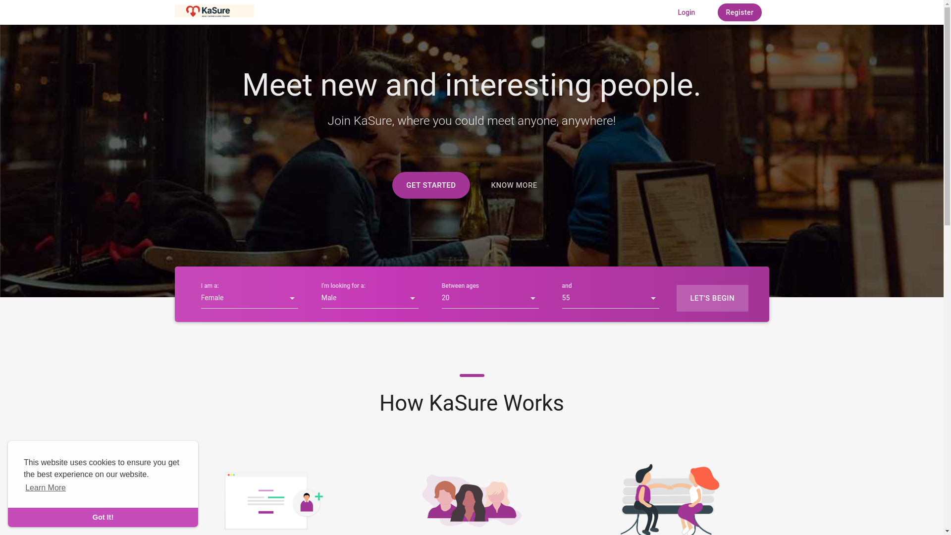 website screenshot of https://kasuredate.com/