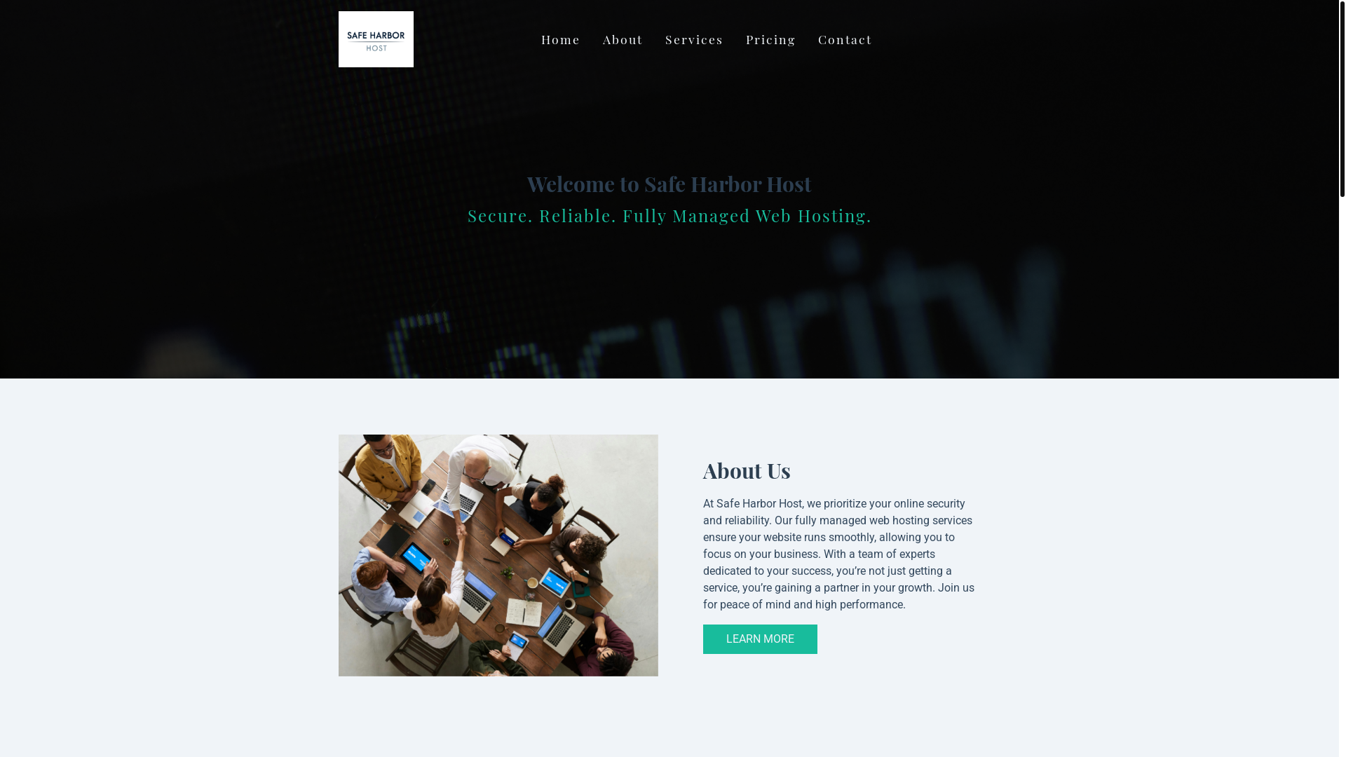 website screenshot of https://safeharborhost.com/