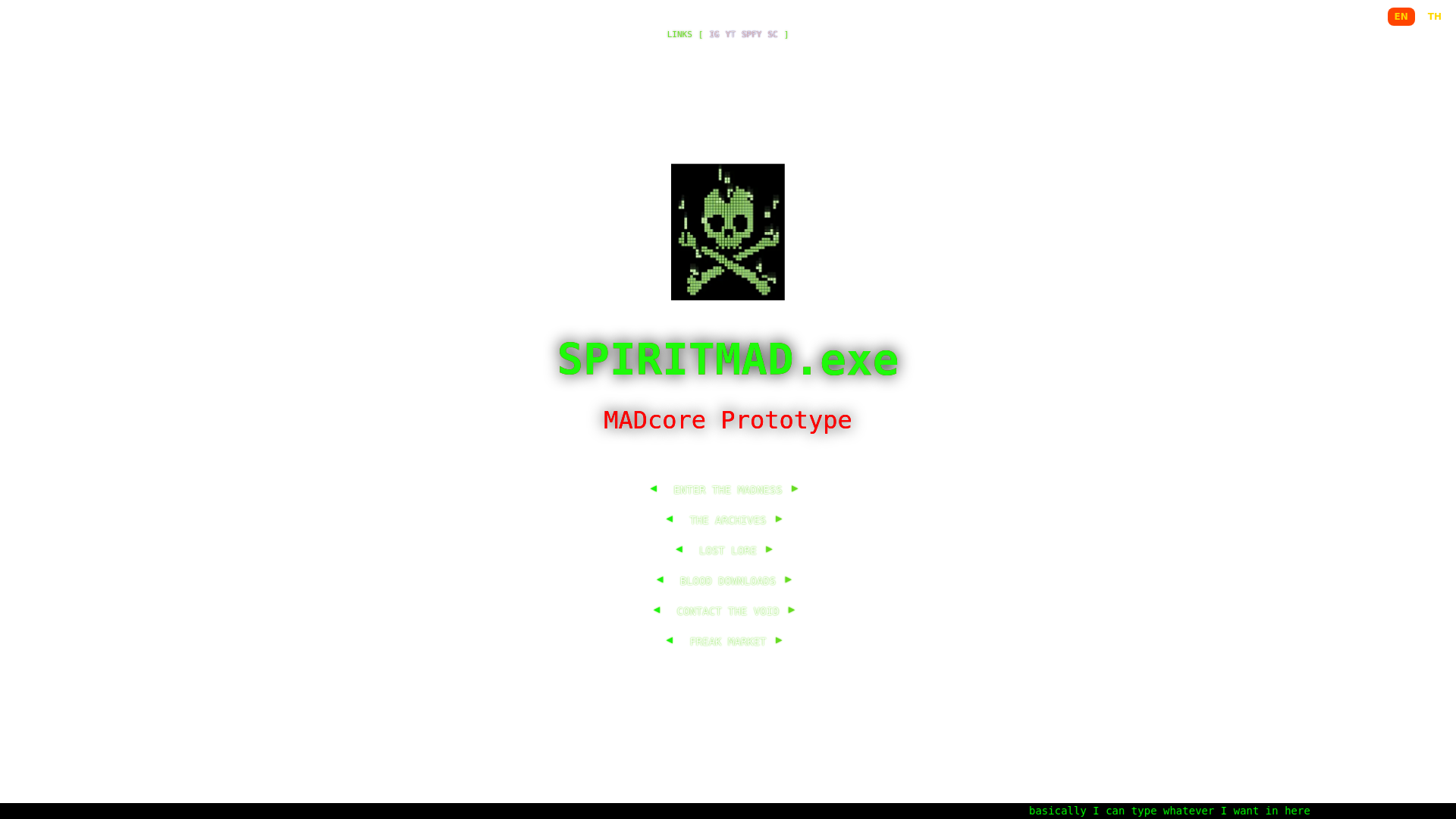 website screenshot of https://spiritmadcore.pages.dev/