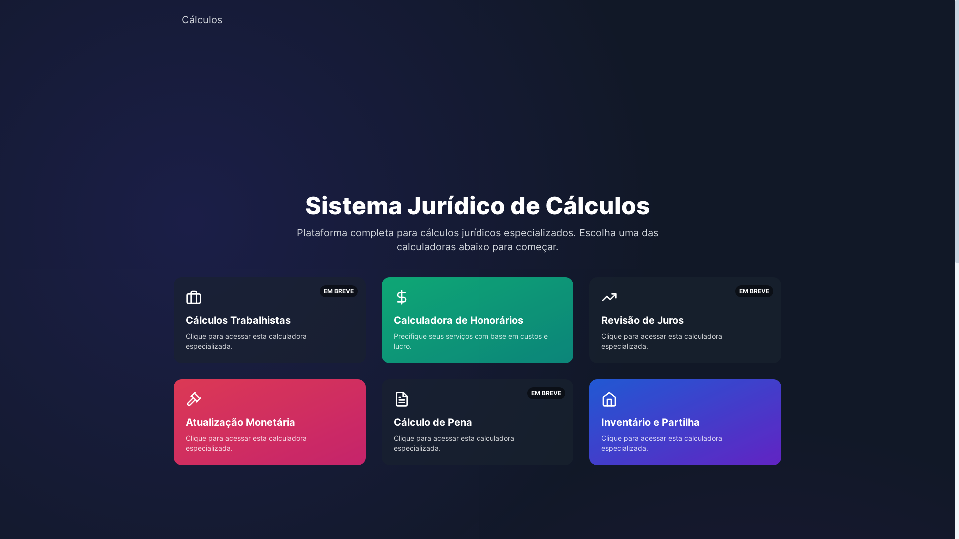 website screenshot of https://onadvcalculo.com.br/