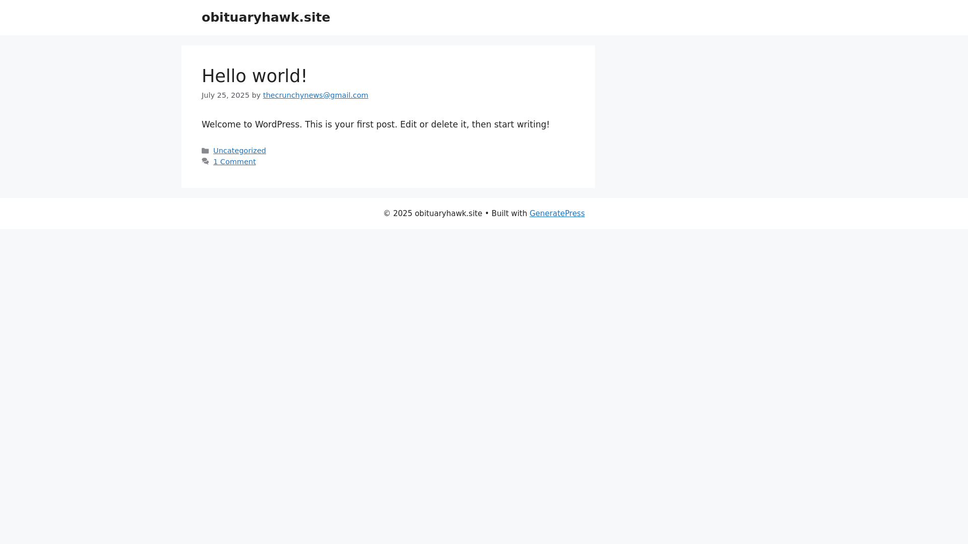 website screenshot of https://obituaryhawk.site/