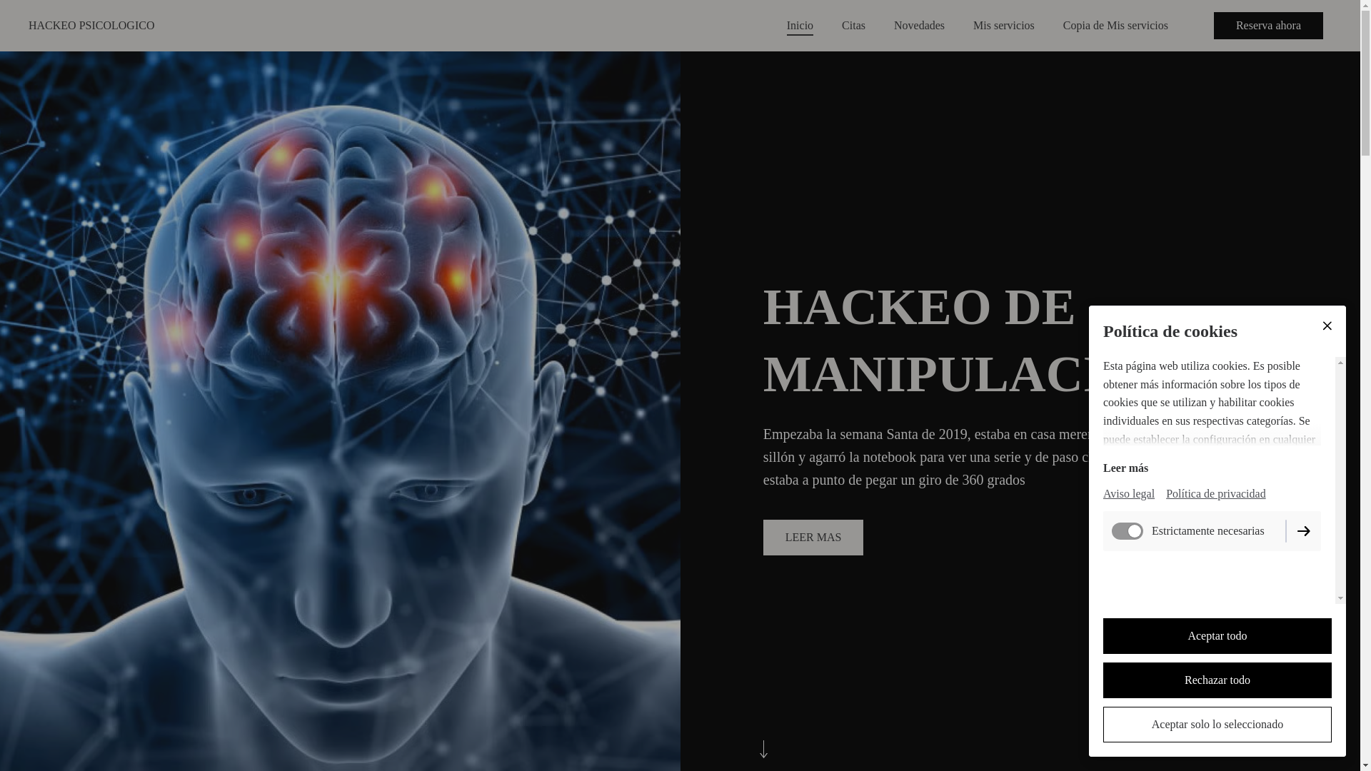 website screenshot of https://hackeopsicologico.com/