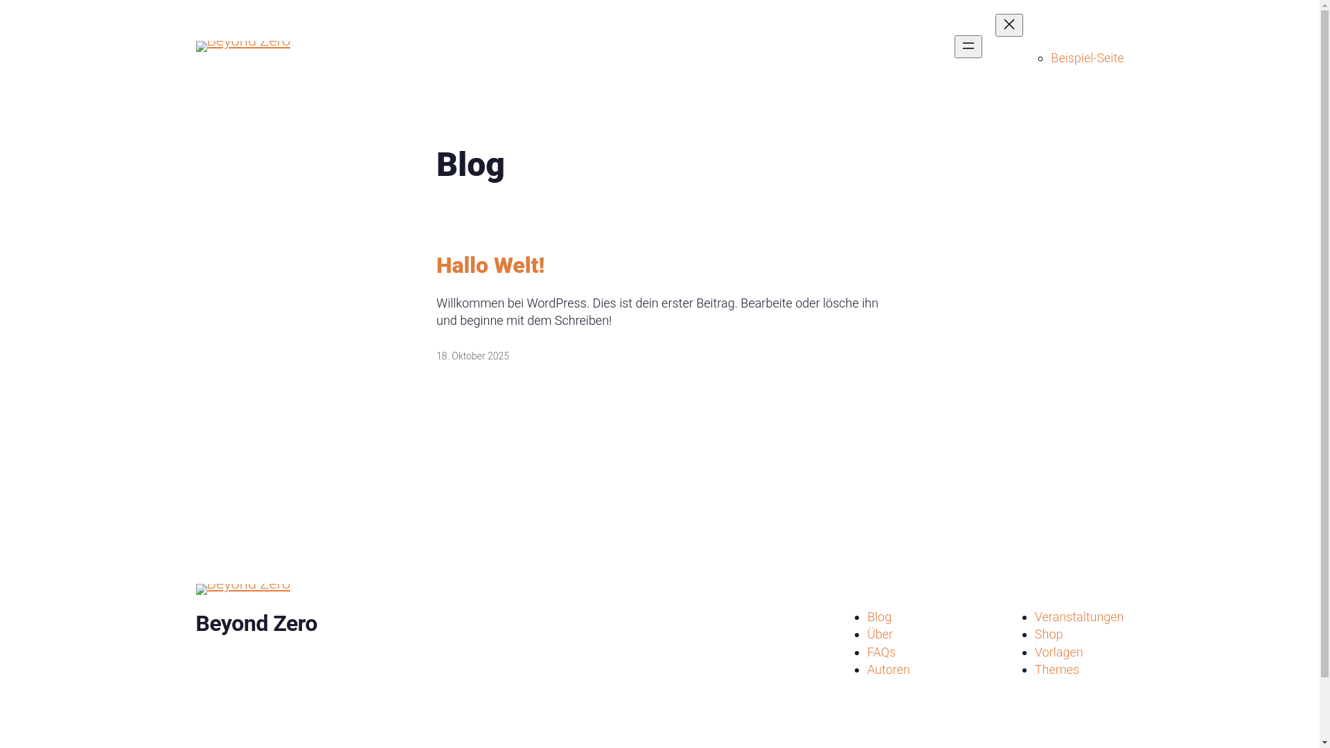 website screenshot of https://beyondzero-culture.de/