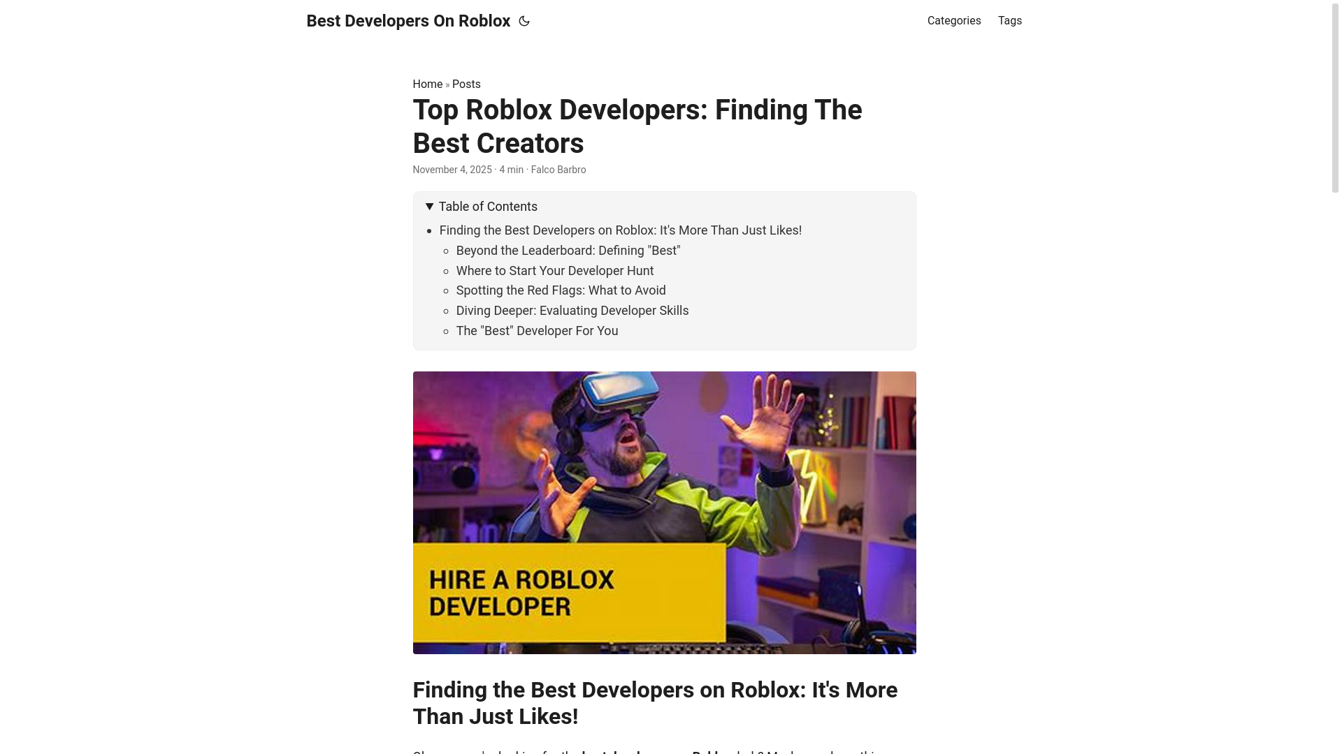 website screenshot of https://best-developers-on-roblox.pages.dev/