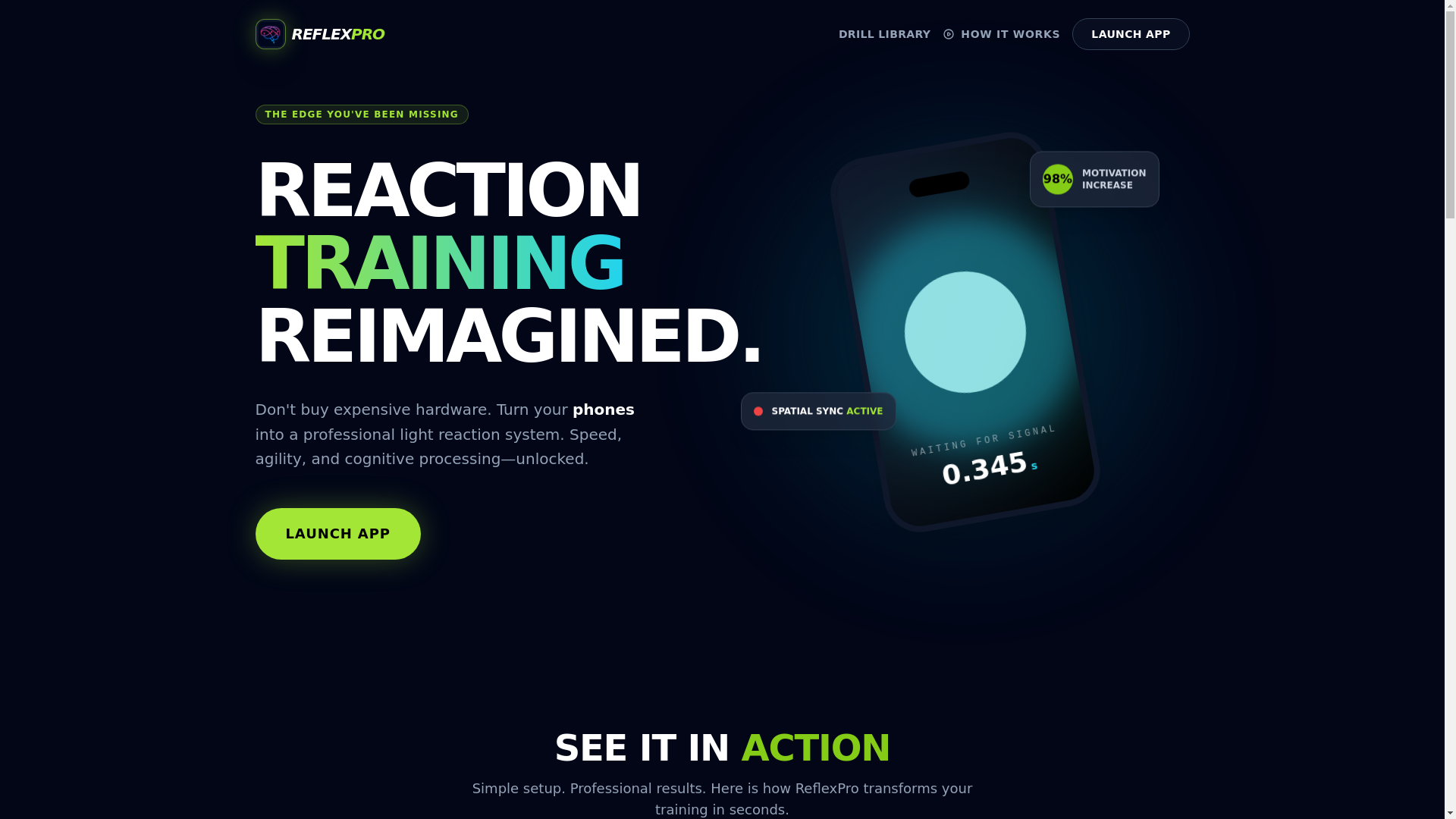 website screenshot of https://reflexpro.app/