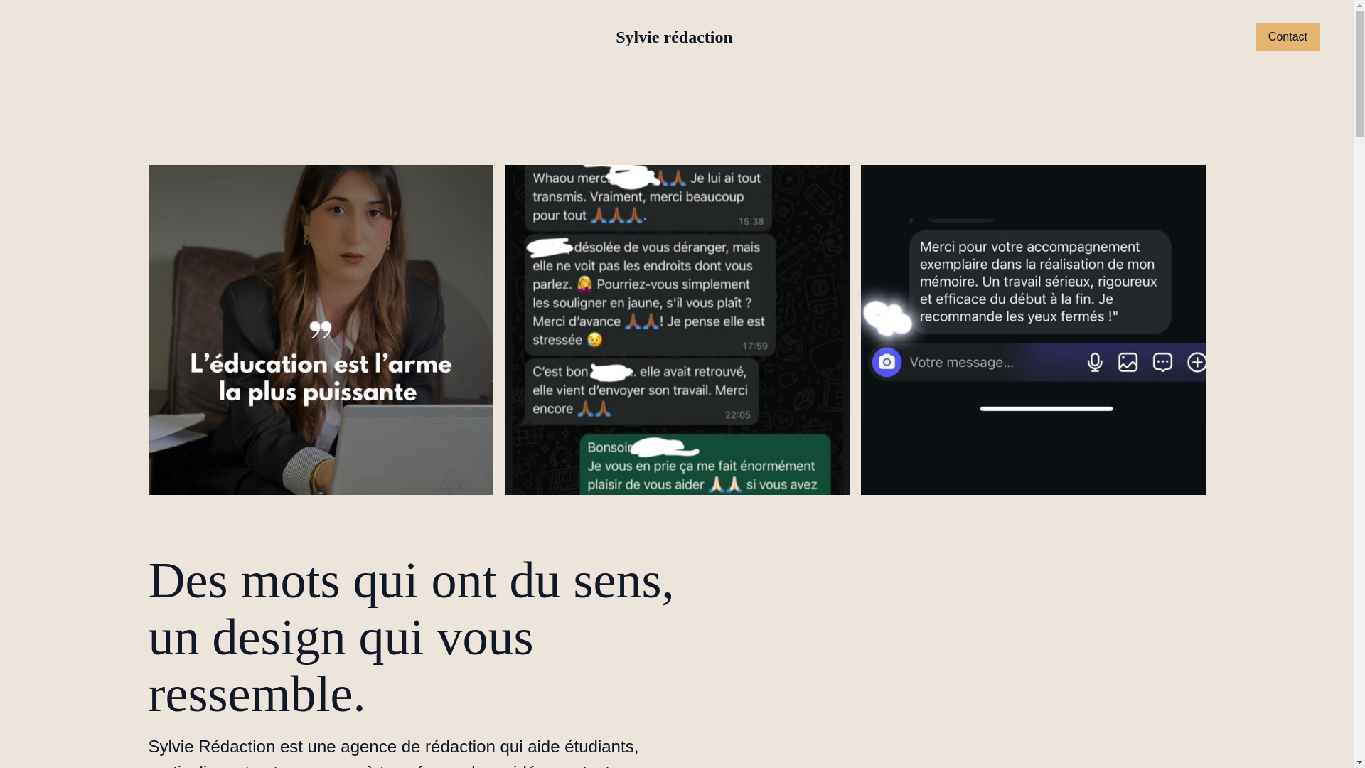website screenshot of https://sylvieredaction.com/