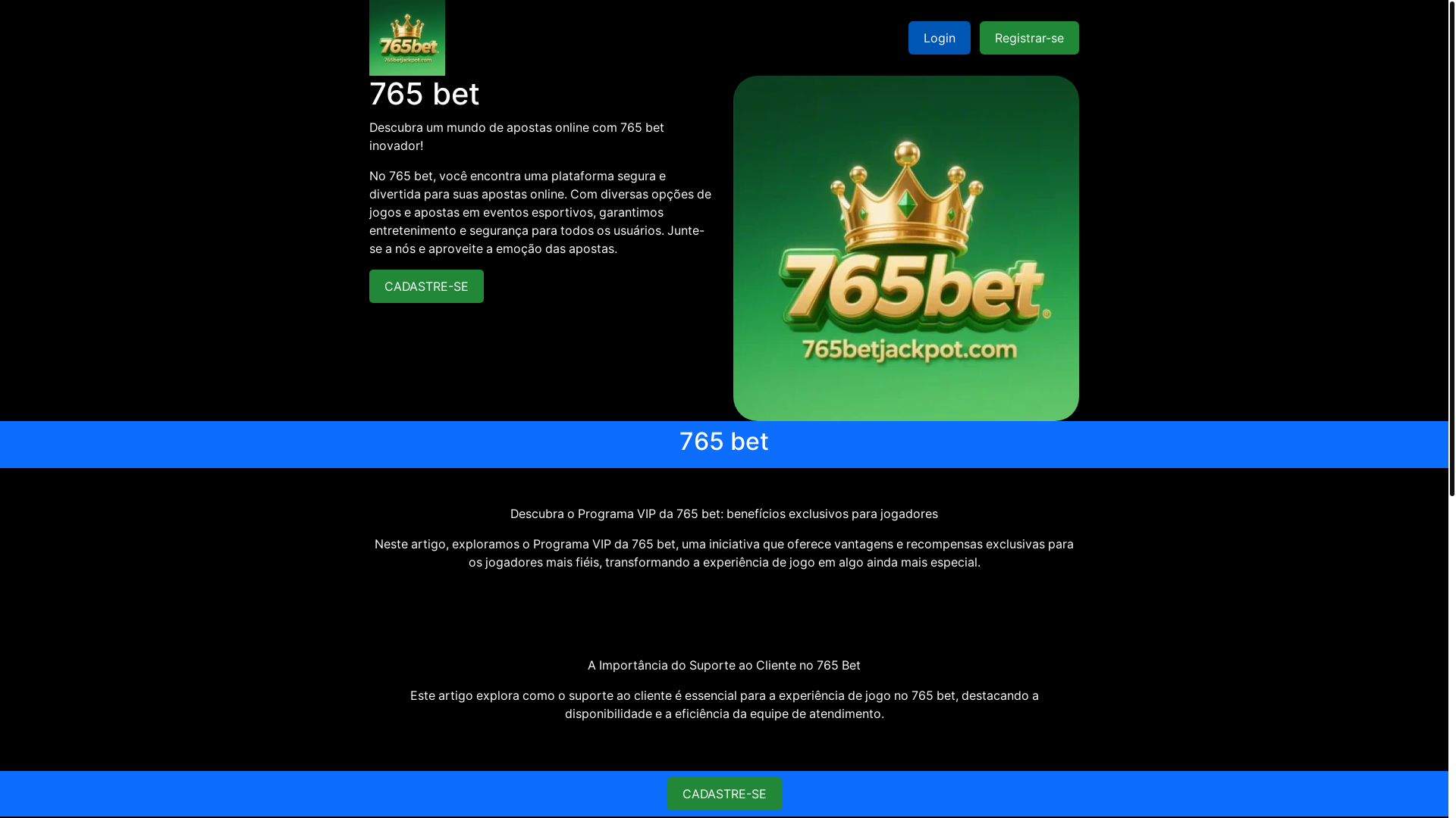 website screenshot of https://765betjackpot.com/