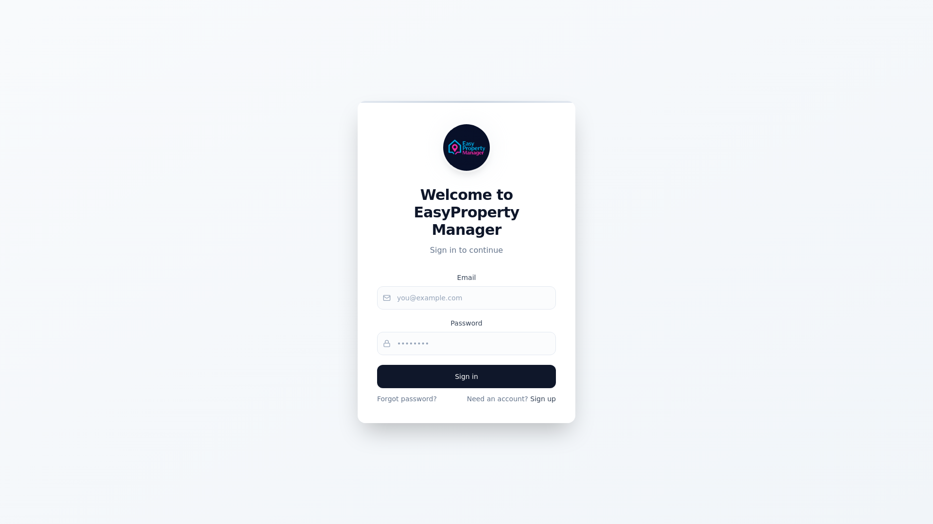 website screenshot of https://easypropertymanager.info/