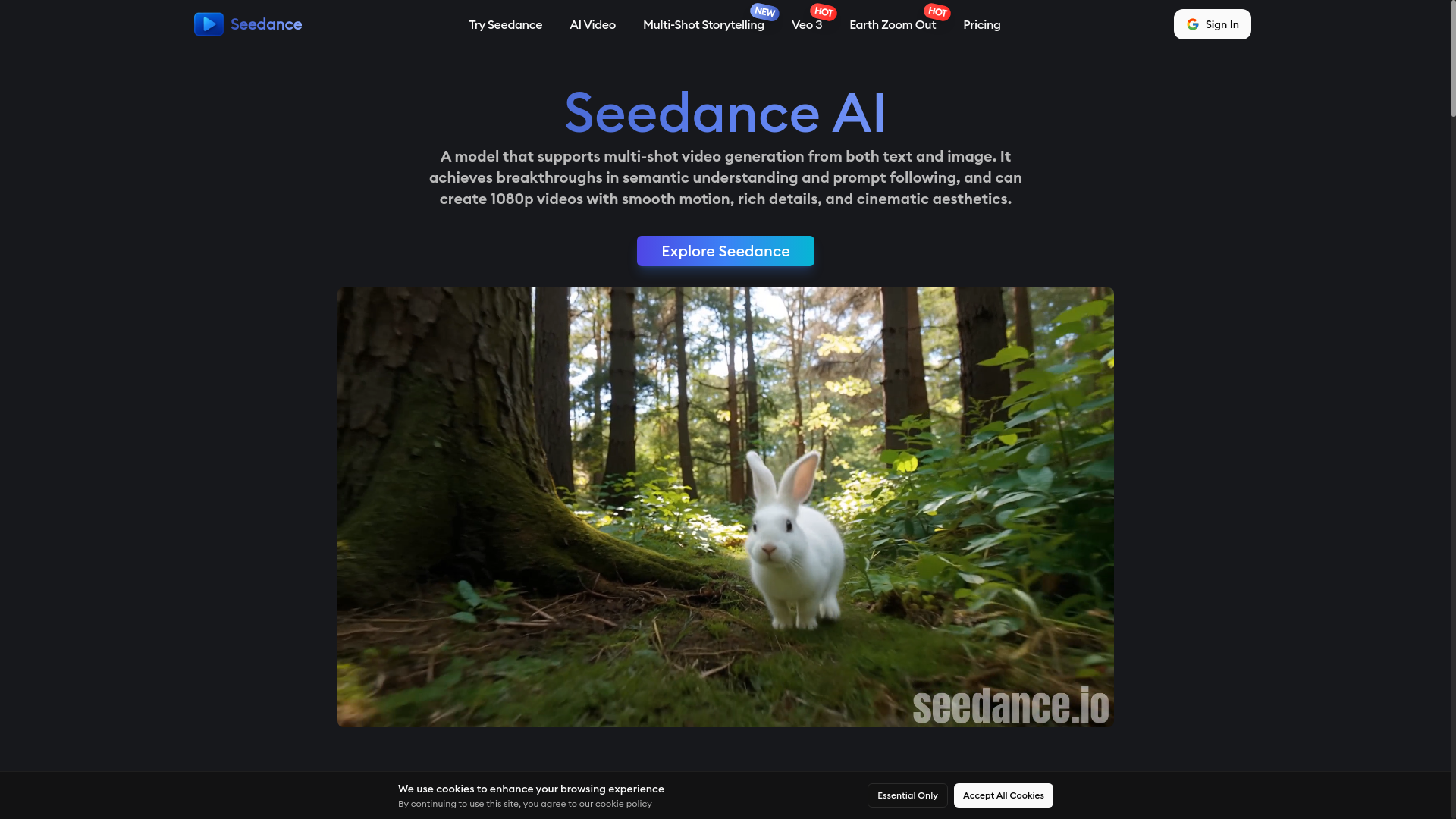 website screenshot of https://seedance-a2f.pages.dev/