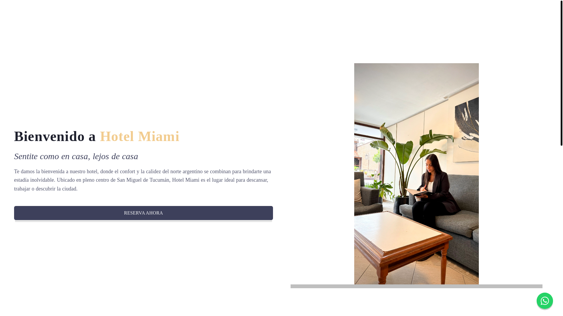 website screenshot of https://hotelmiamituc.com/