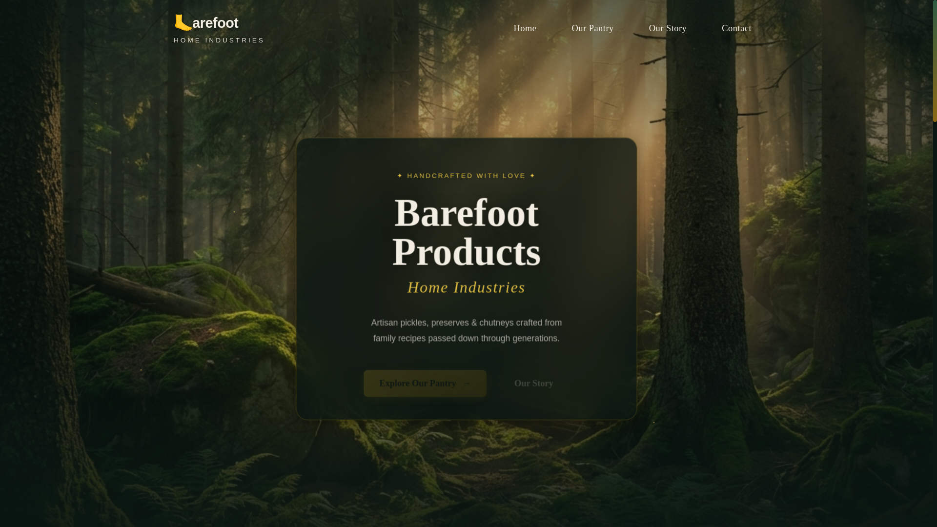 website screenshot of https://barefootproducts.store/