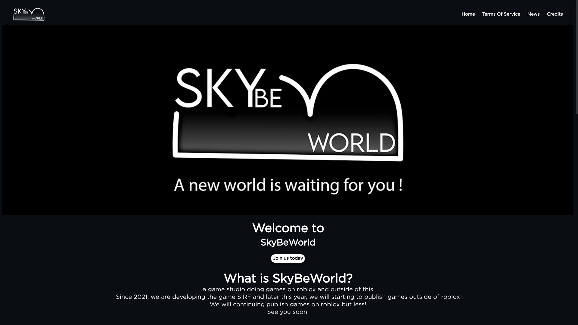 website screenshot of https://skybeworld-website.pages.dev/