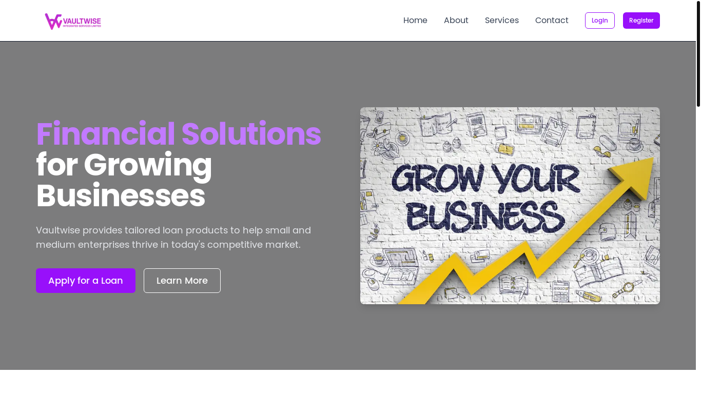 website screenshot of https://vaultwise.com.ng/