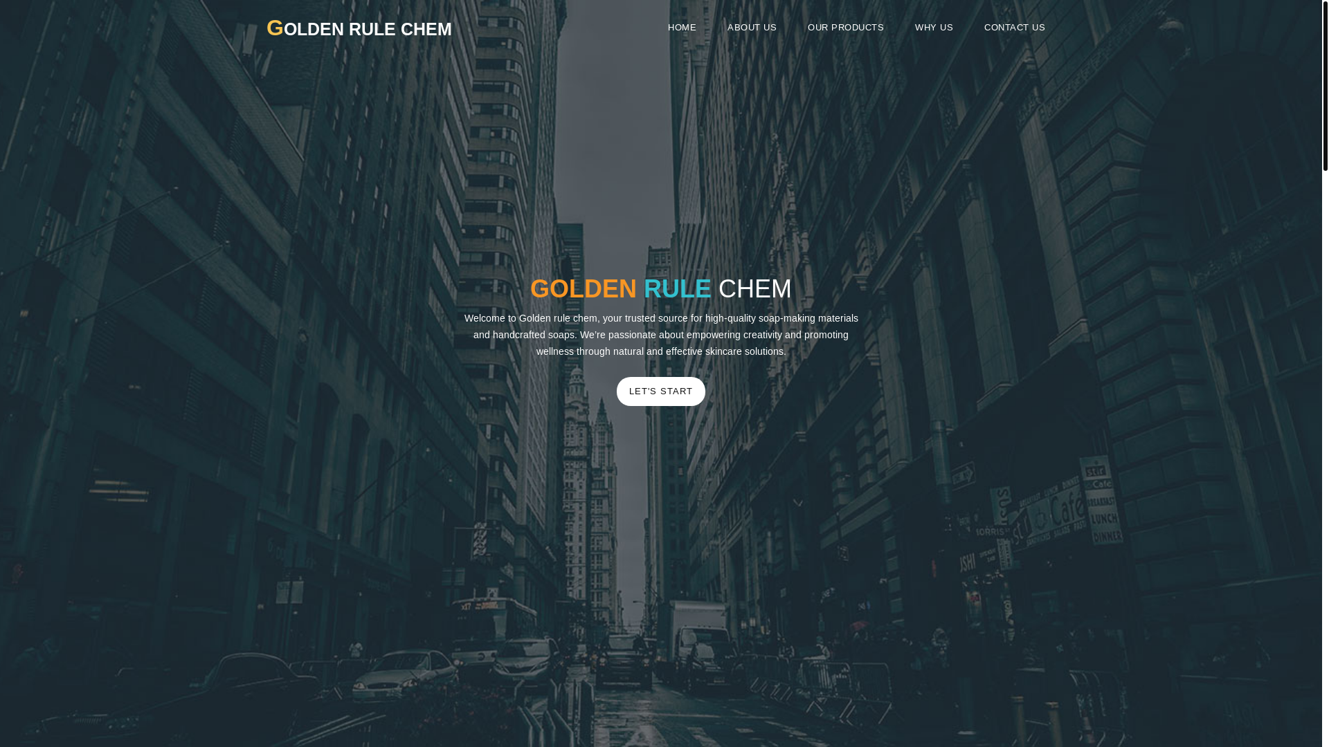 website screenshot of https://goldenrulechem.com/