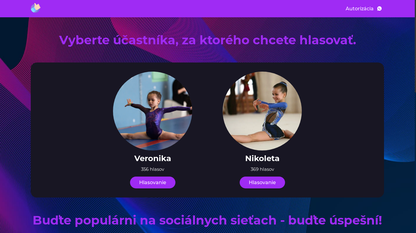 website screenshot of https://kidstalenteu.com/home/VoteSL9