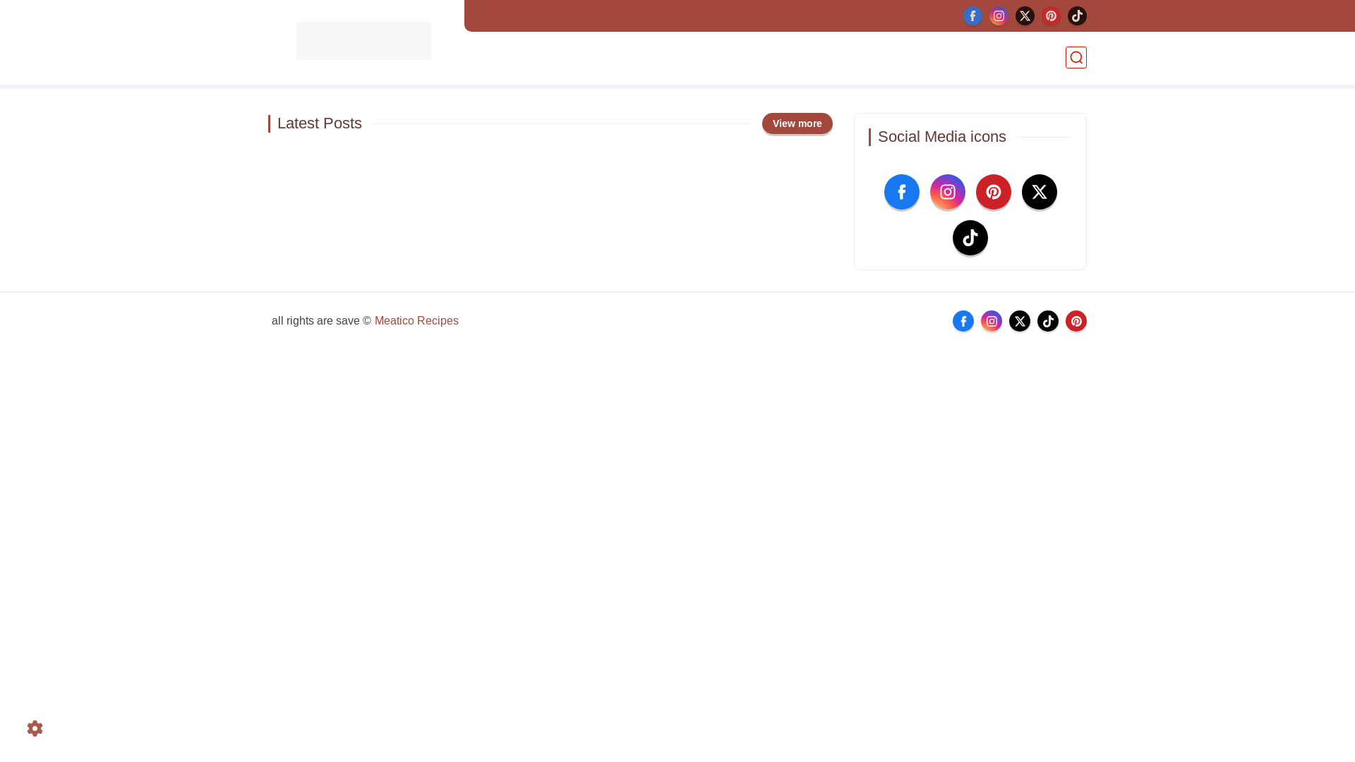 website screenshot of https://meaticorecipes.com/