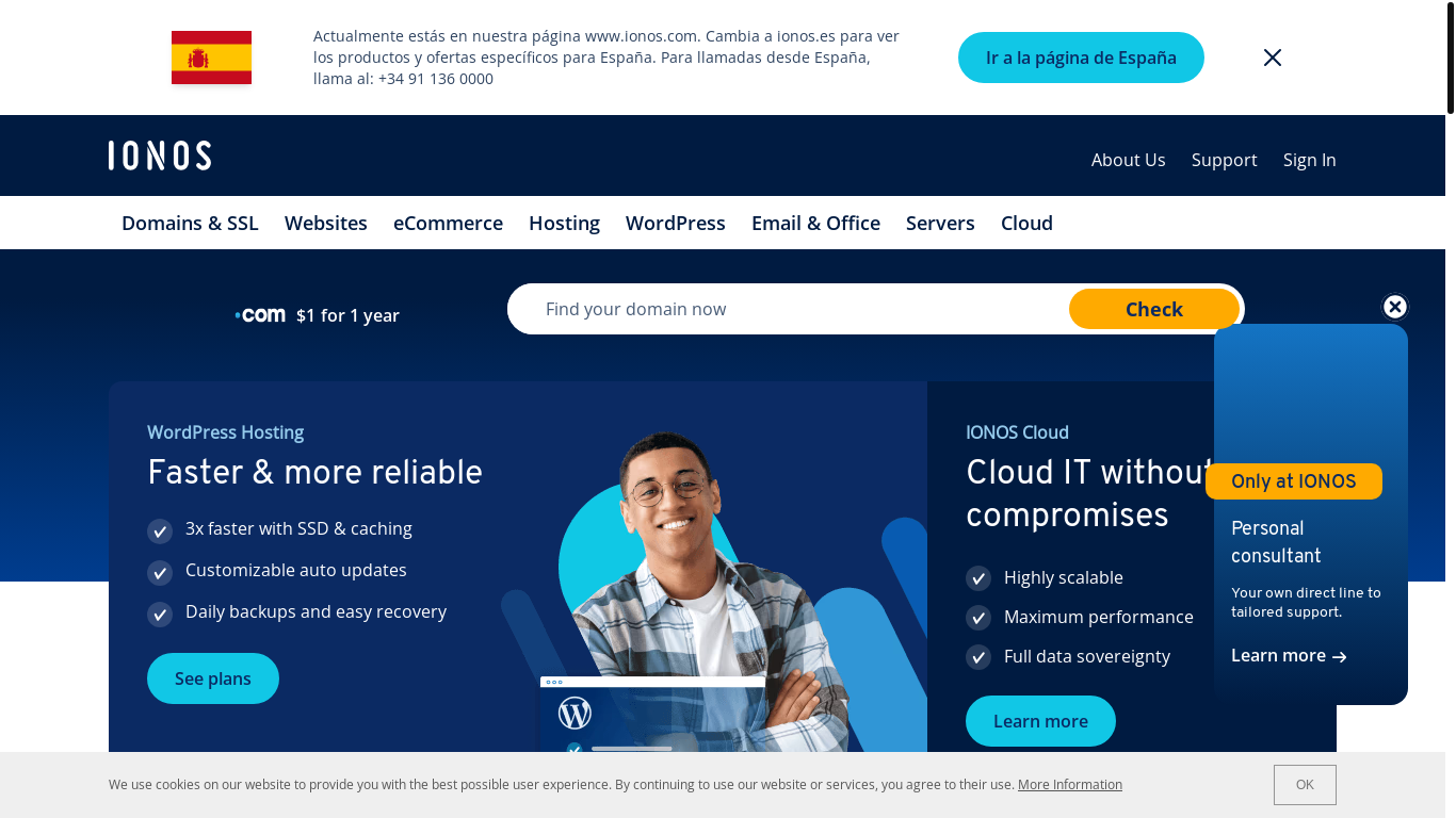 website screenshot of https://abuse@ionos.com/