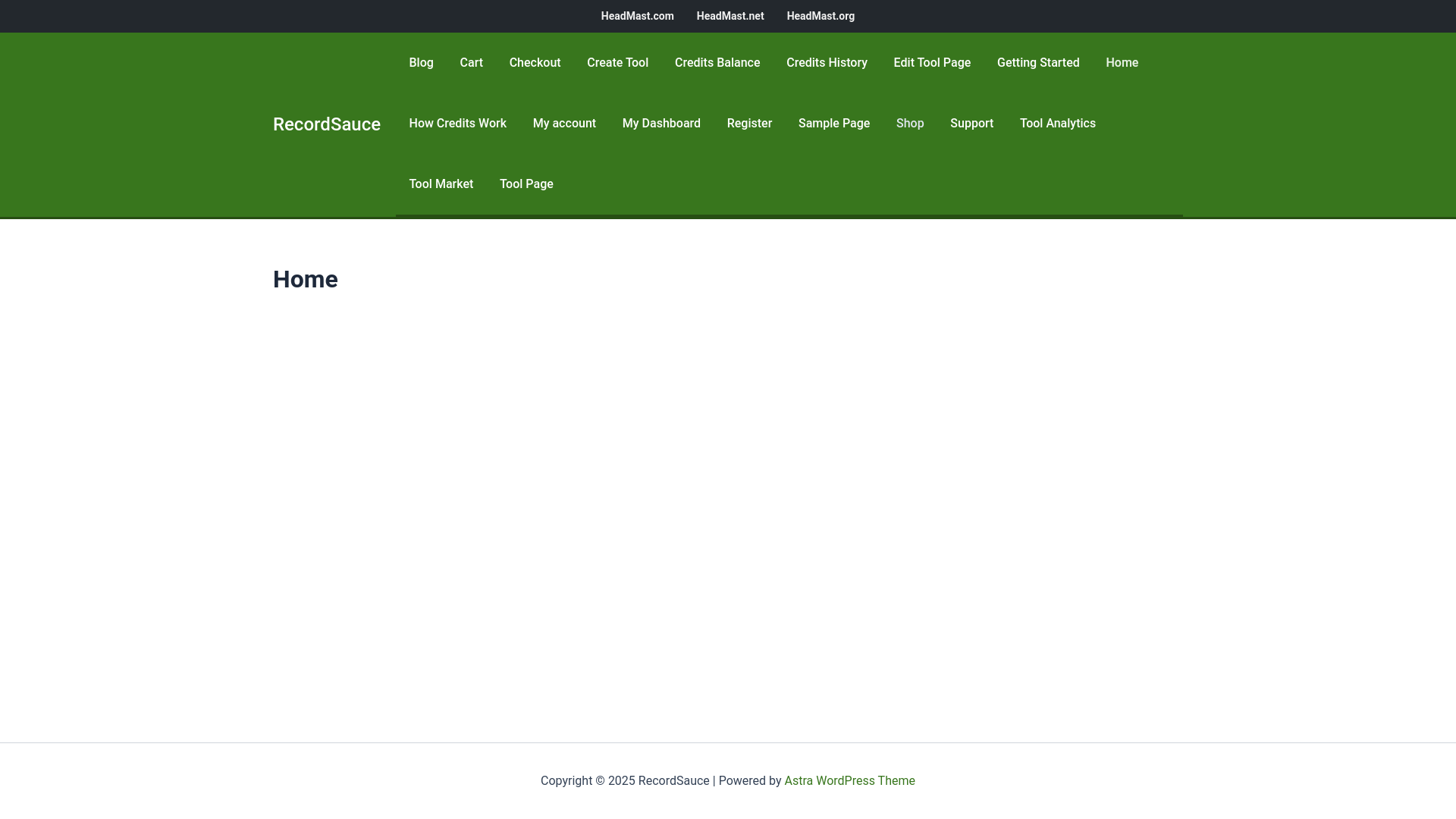 website screenshot of https://recordsauce.com/