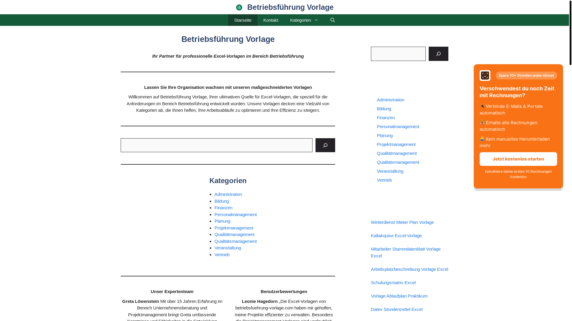 website screenshot of https://betriebsfuehrungvorlage.com/