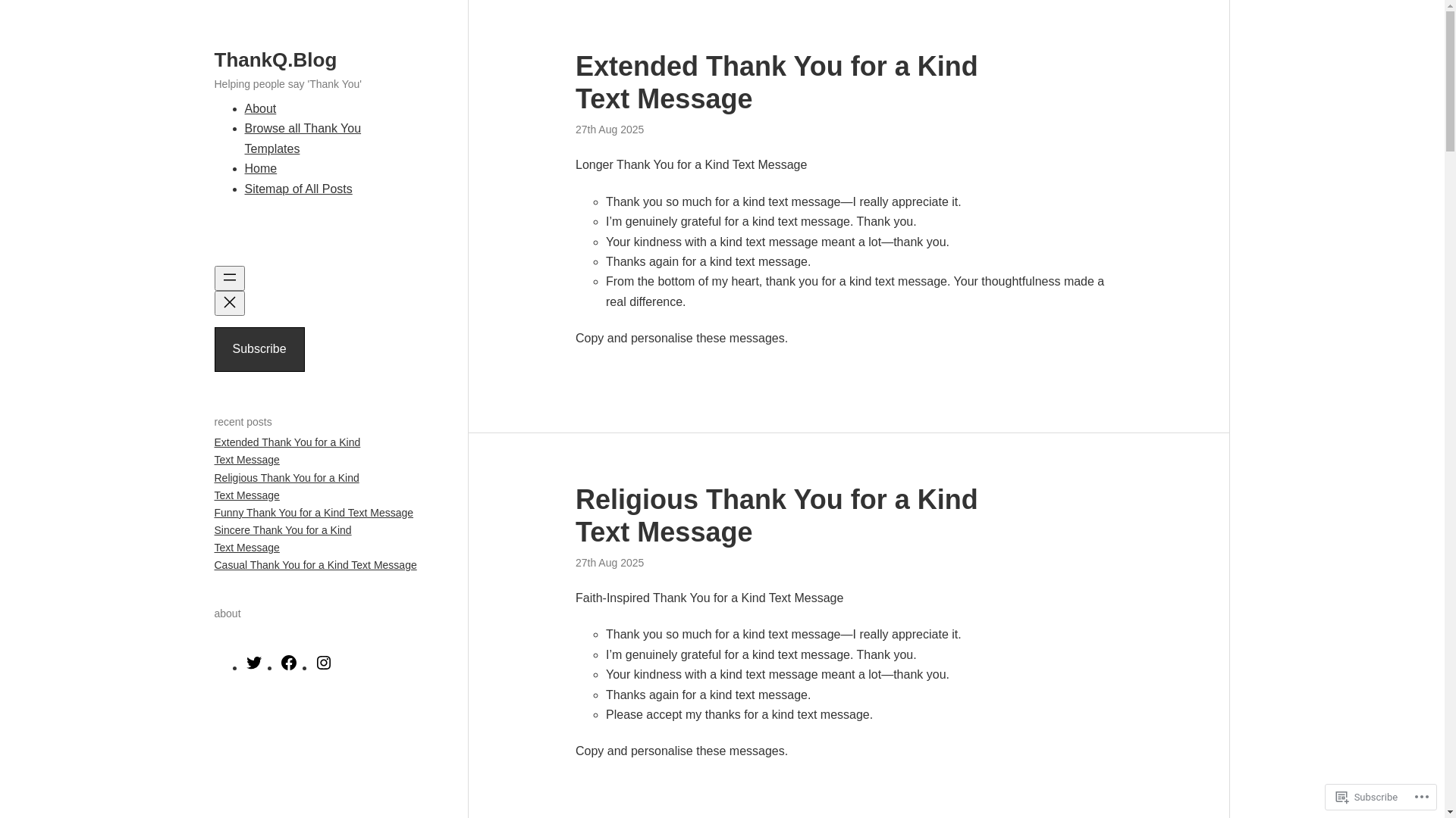 website screenshot of https://thankq.blog/