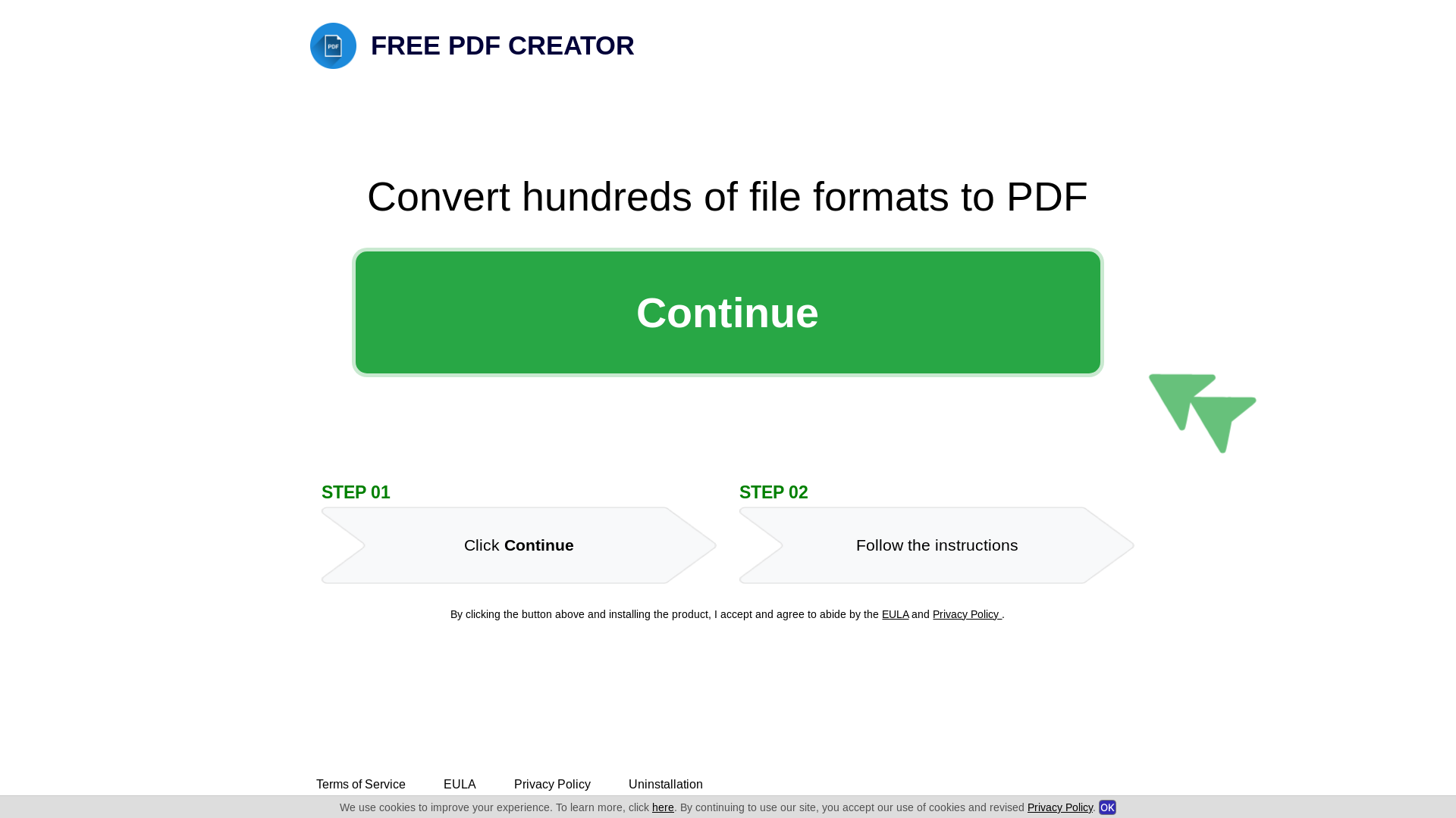 website screenshot of https://www.free-pdf-creator.com/lps/pdft
