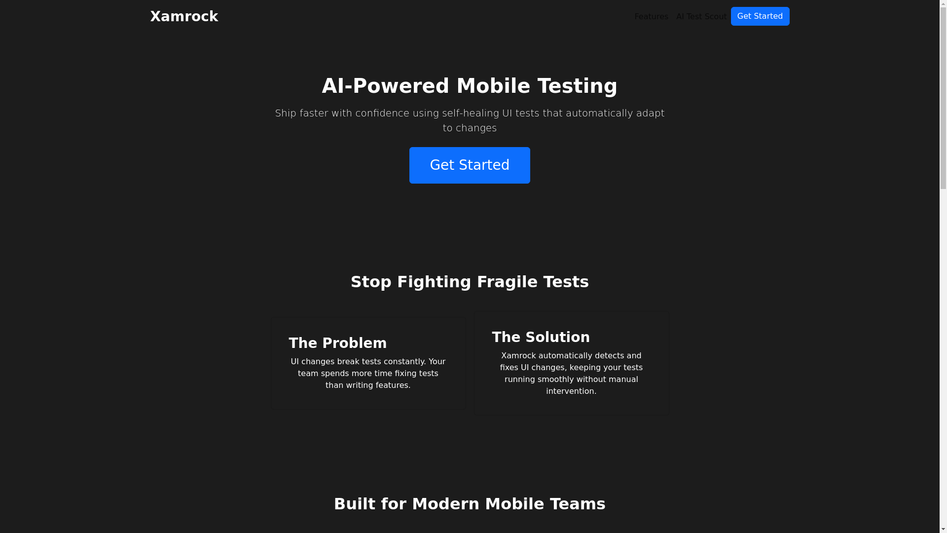 website screenshot of https://xamrock.pages.dev/