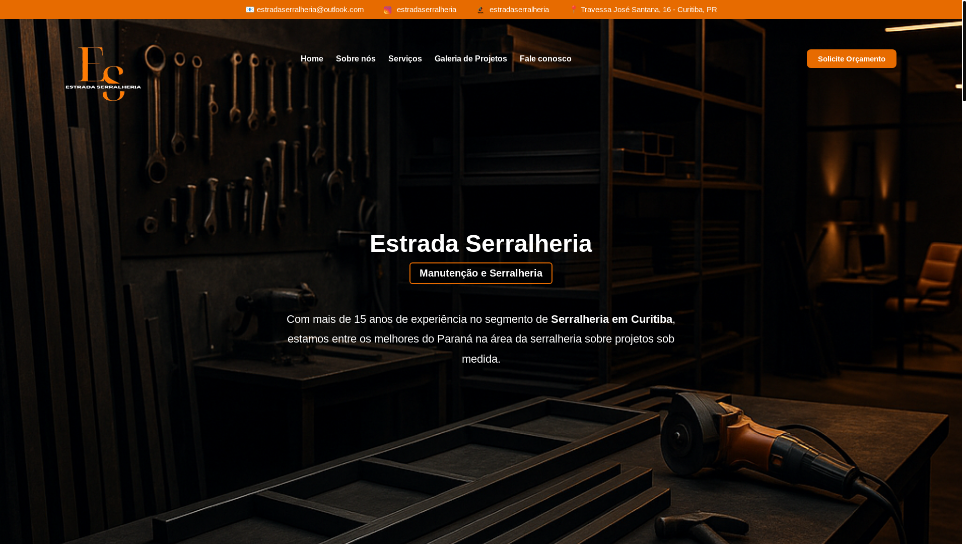 website screenshot of https://estradaserralheria.com.br/