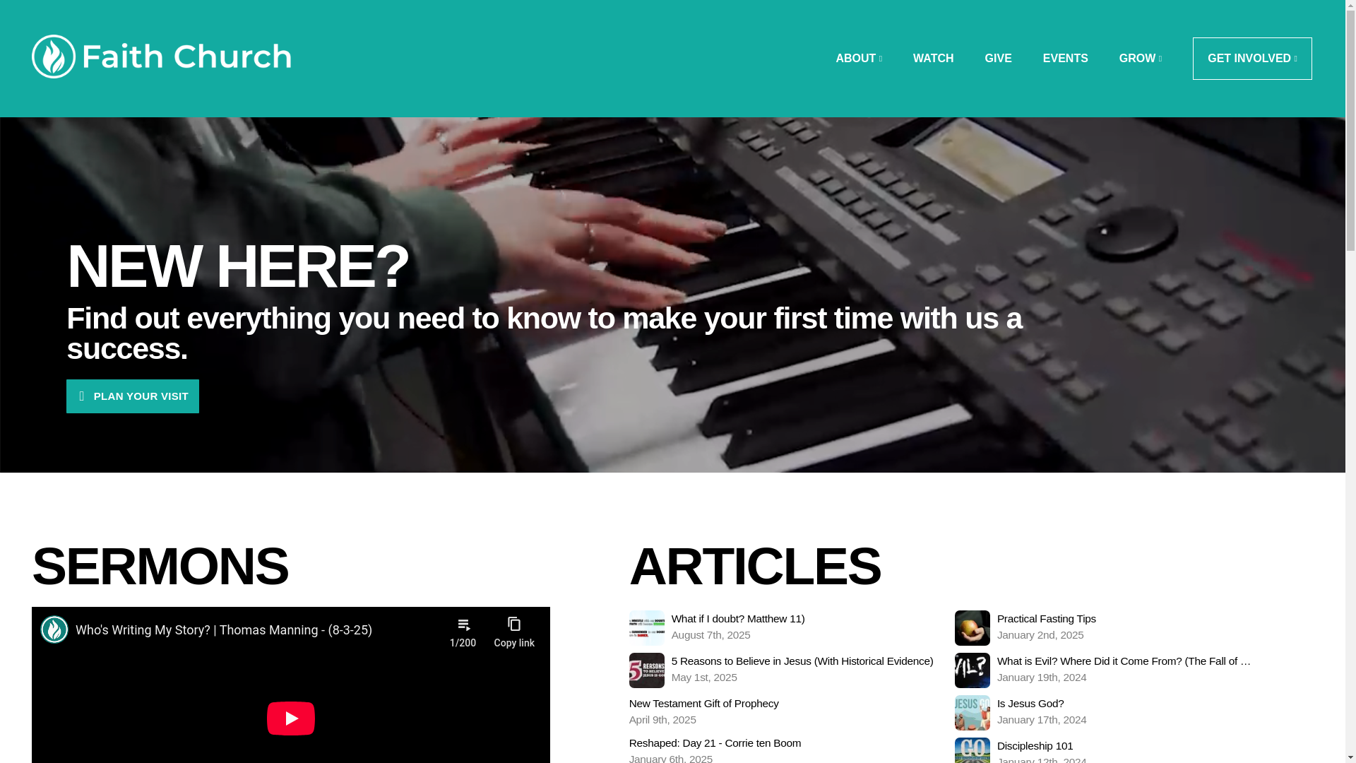 website screenshot of https://faithchurchnanticoke.com/