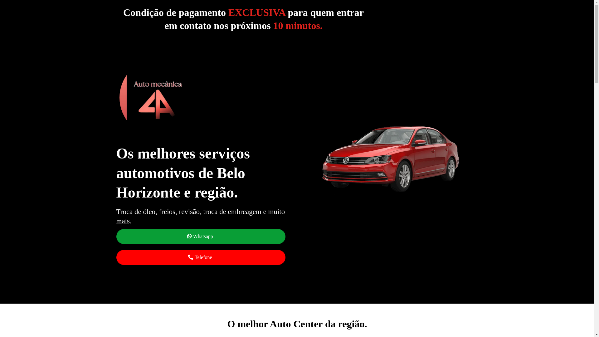 website screenshot of https://automecanica4a.com.br/