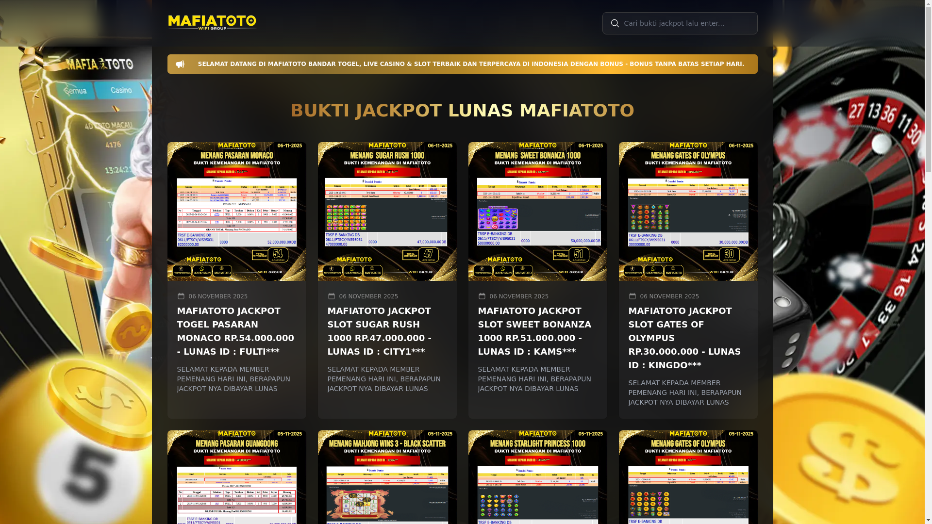 website screenshot of https://bayarmafiatoto.com/