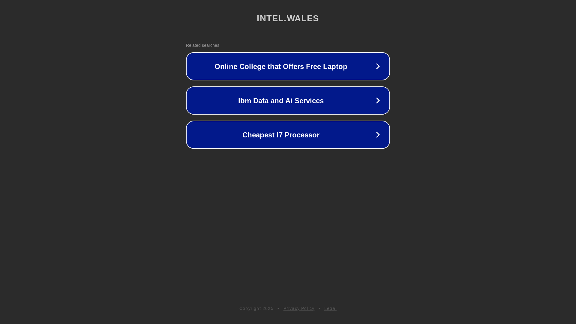 website screenshot of https://intel.wales/