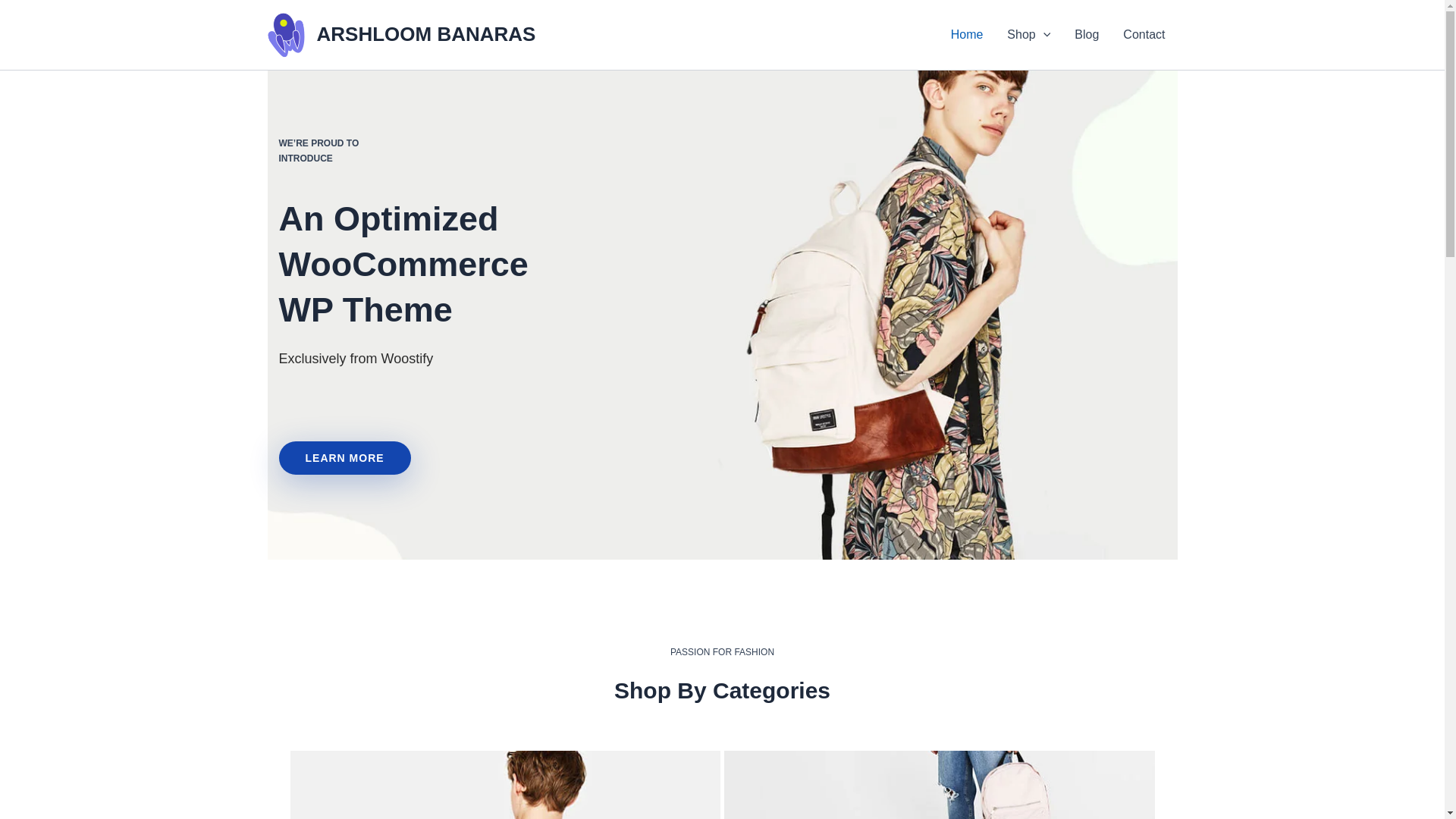 website screenshot of https://arshloombanaras.com/