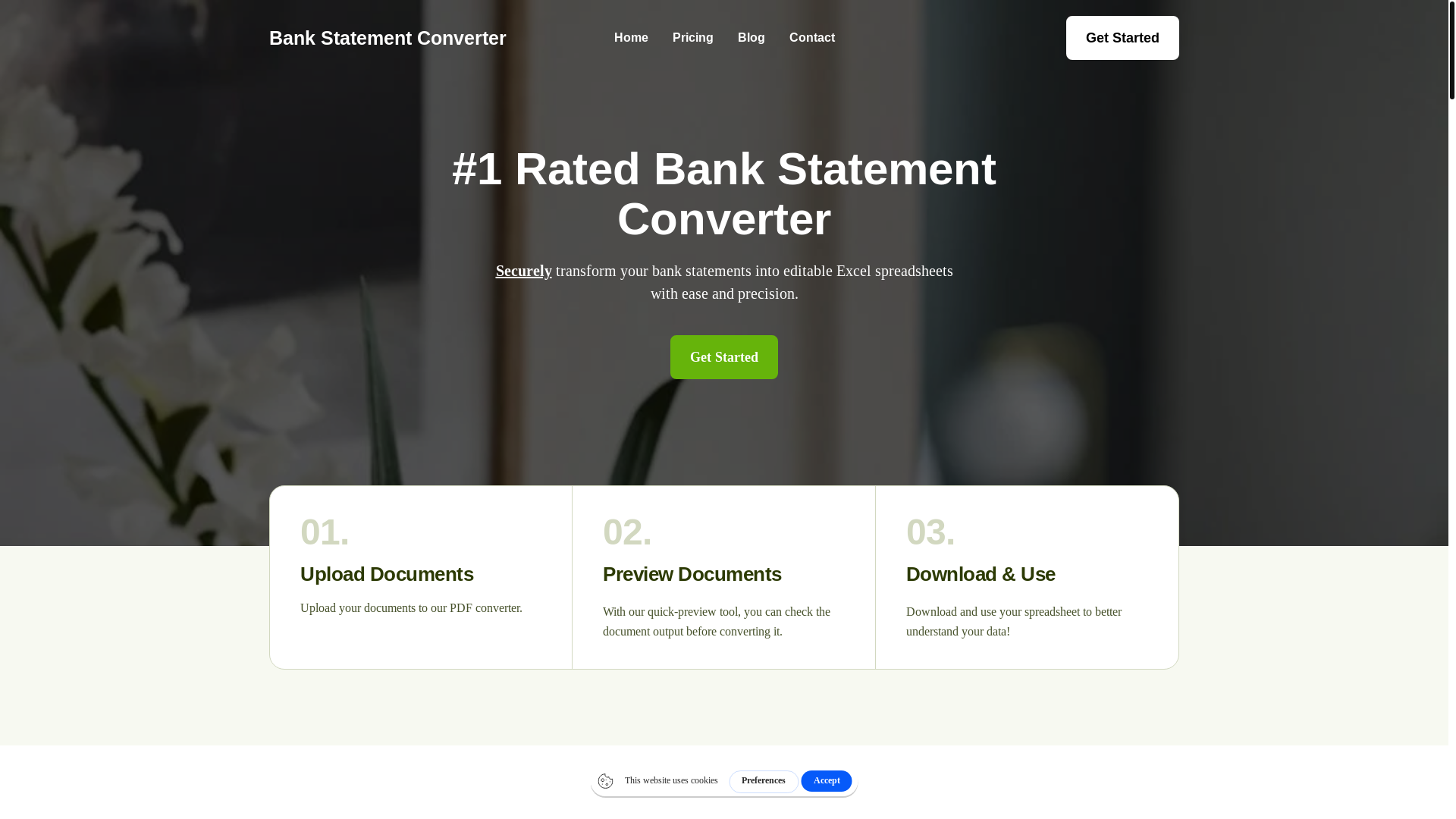 website screenshot of https://bankstatementconvertpdf.com/