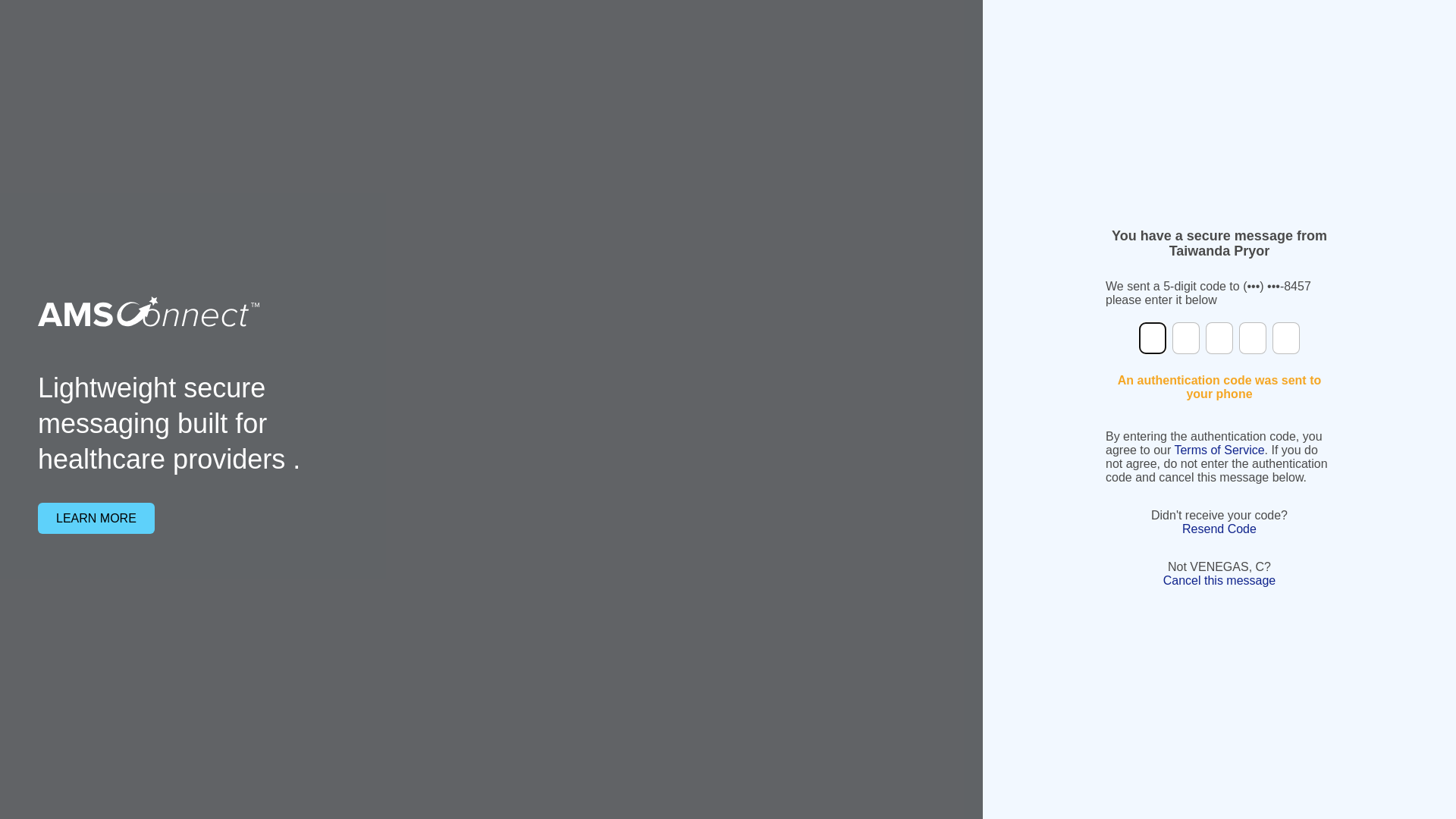 website screenshot of https://secure.amsconnectapp.com/#/vJSBXPN0NYP3