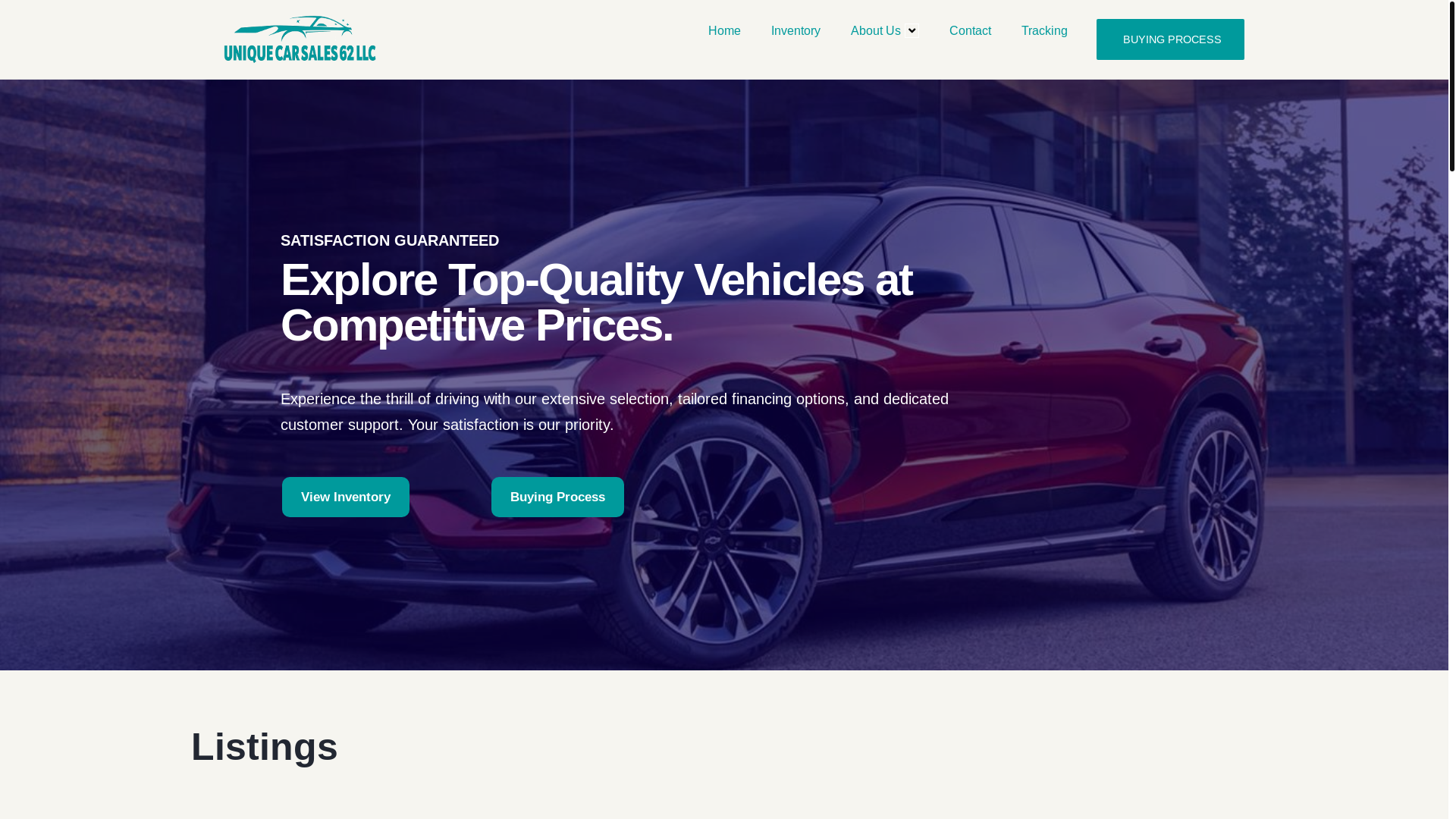 website screenshot of https://ajecarsales.com/