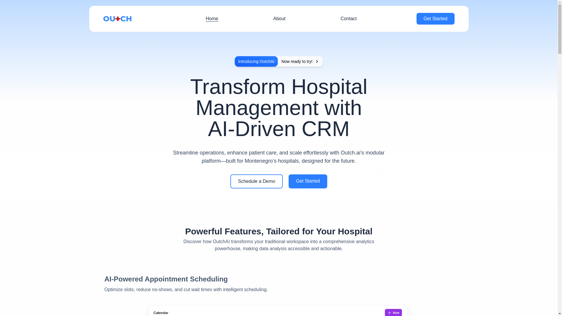website screenshot of https://outchai-landing.pages.dev/