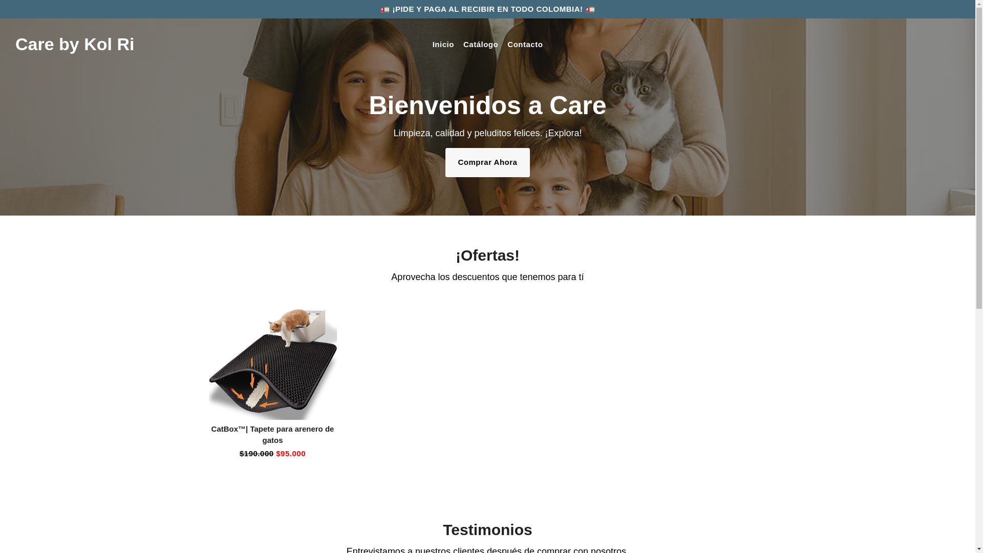 website screenshot of https://carebykolri.com/