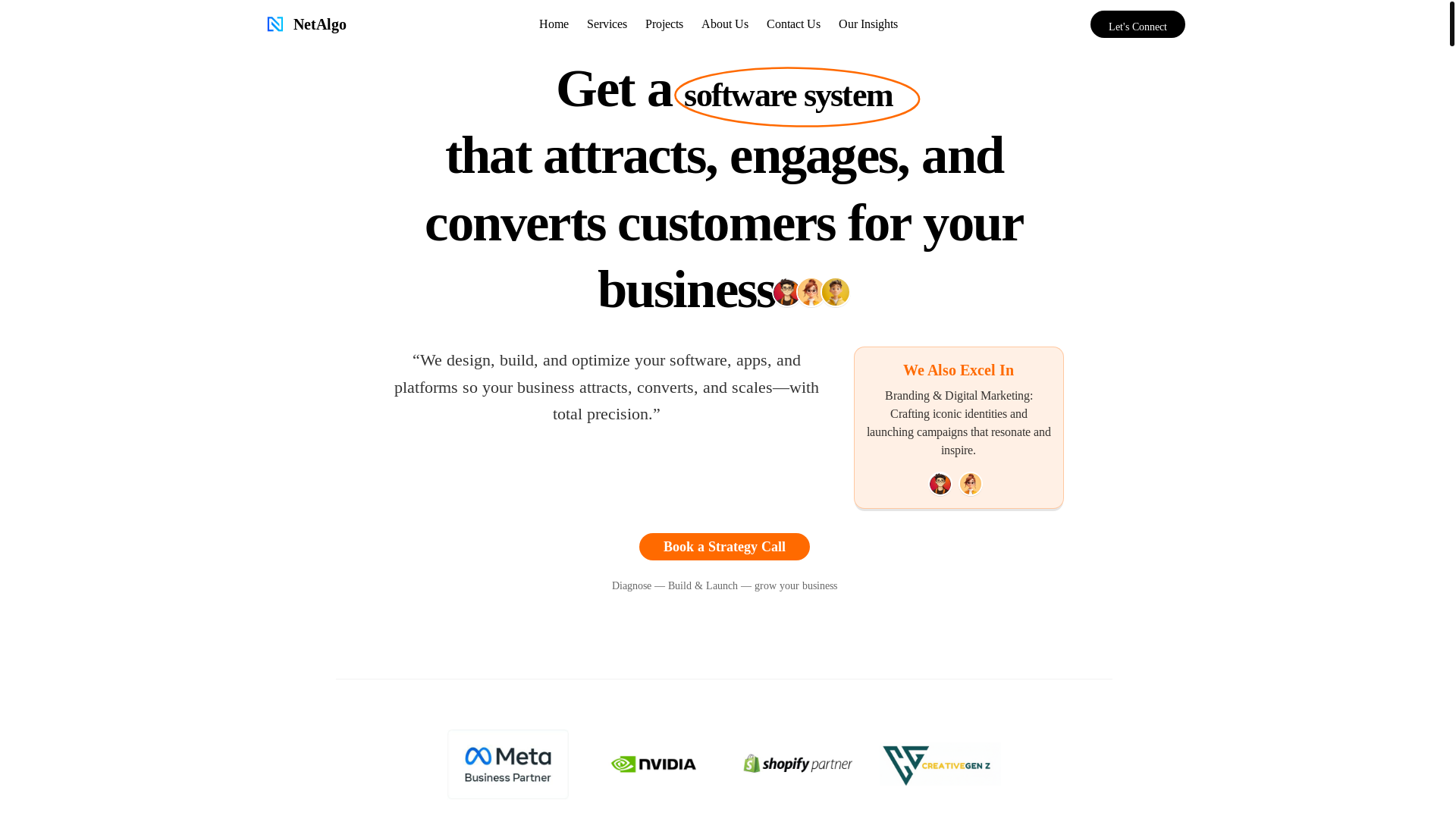 website screenshot of https://netalgospace.com/