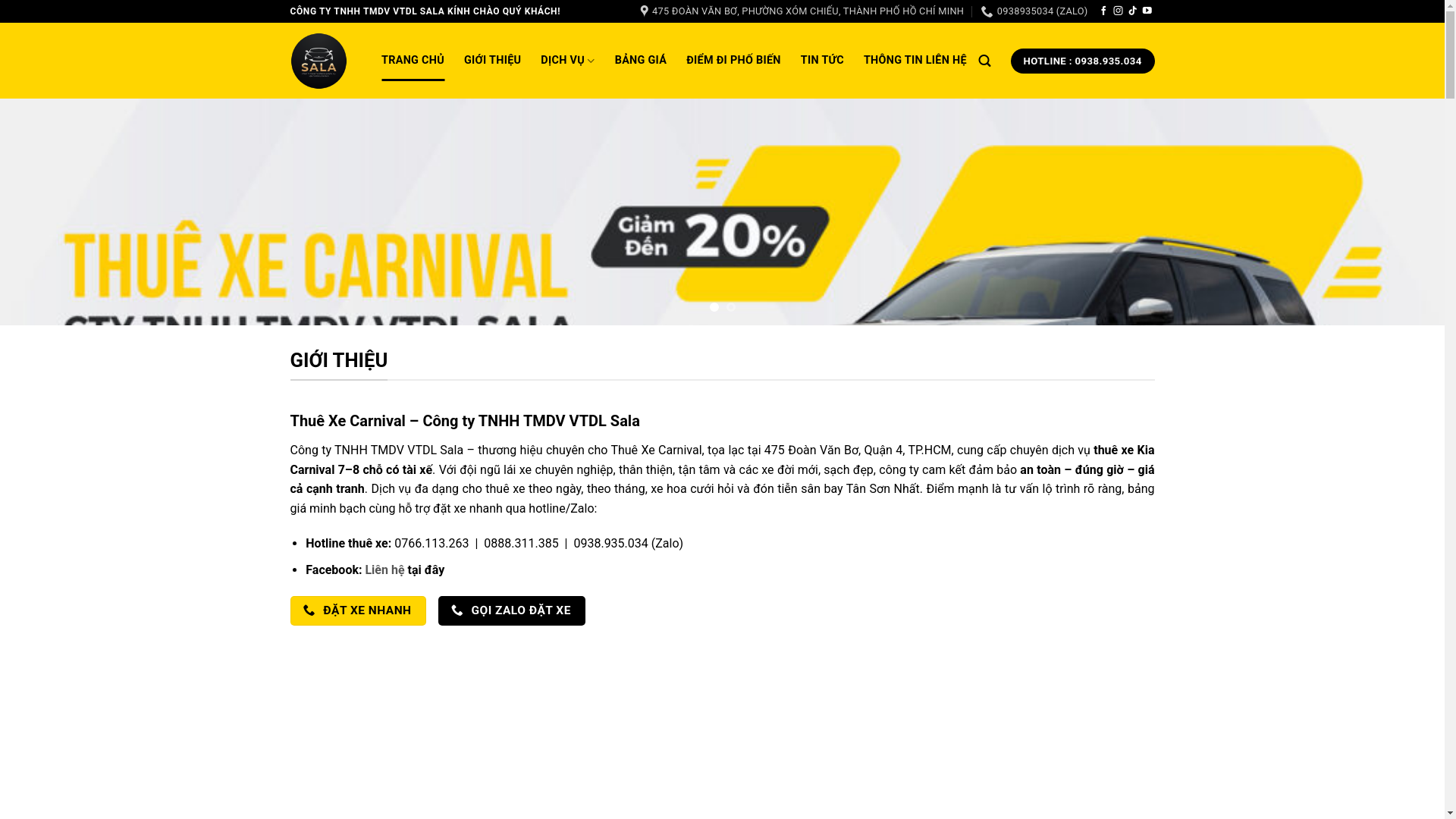 website screenshot of https://thuexemiennam.com.vn/