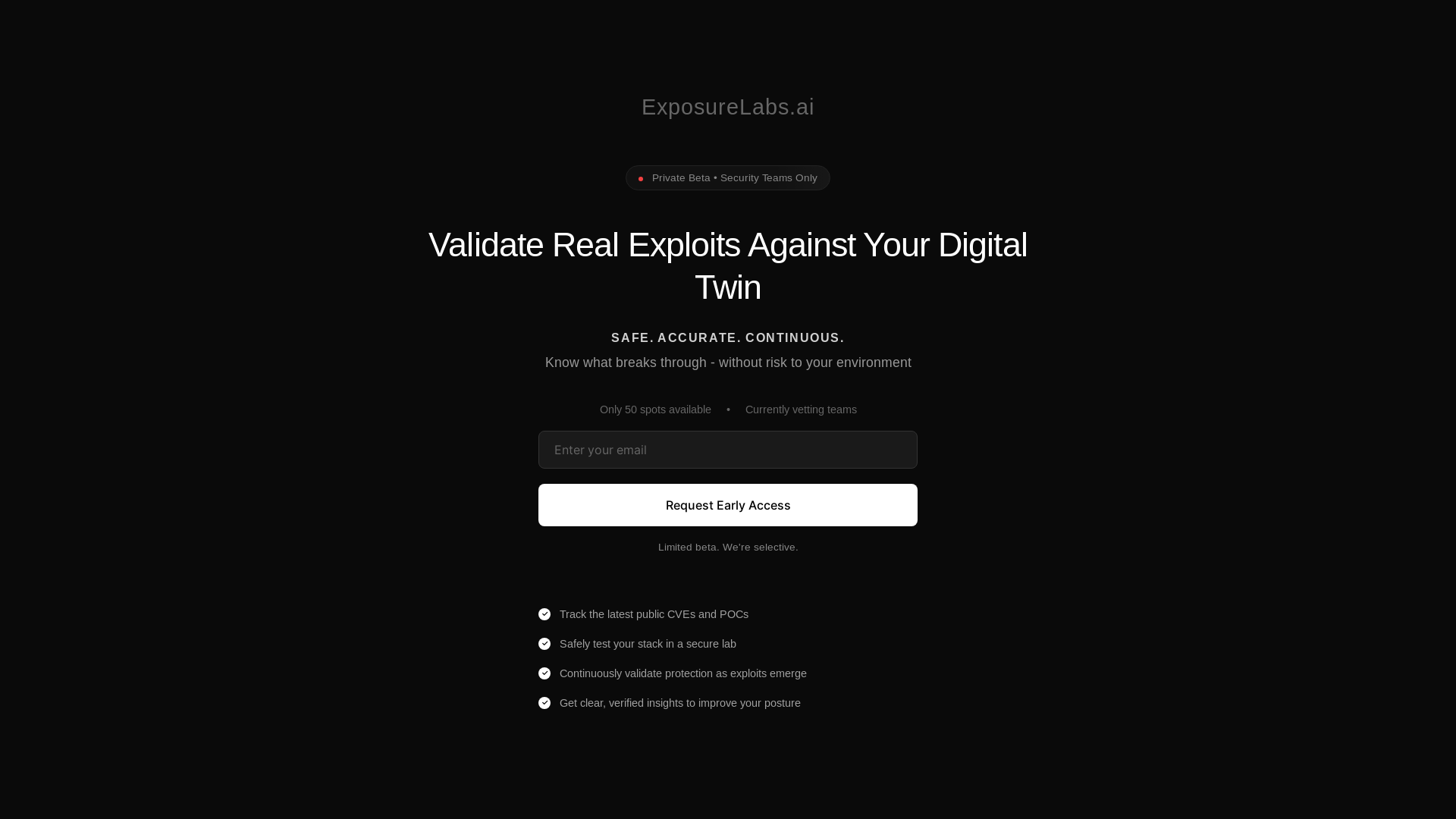 website screenshot of https://exposurelabs-landing-page.pages.dev/