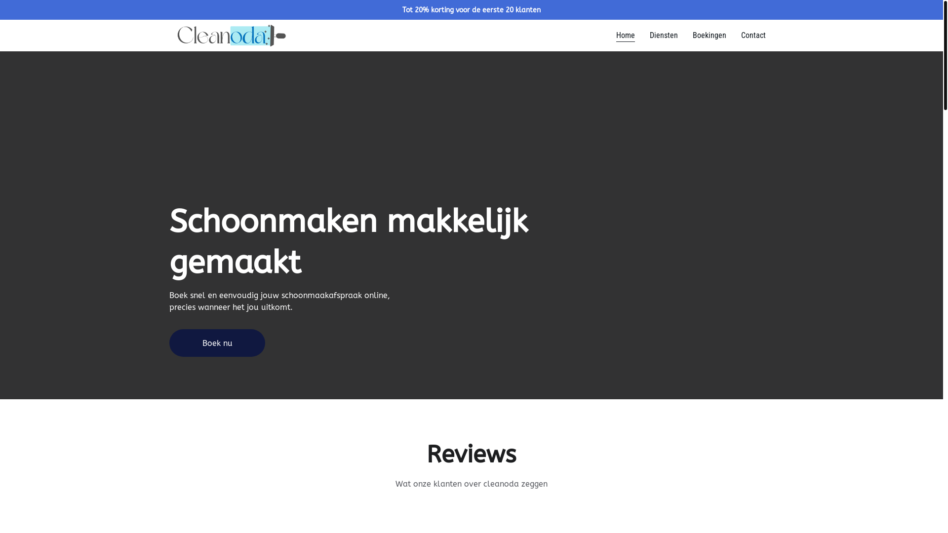 website screenshot of https://cleanoda.nl/