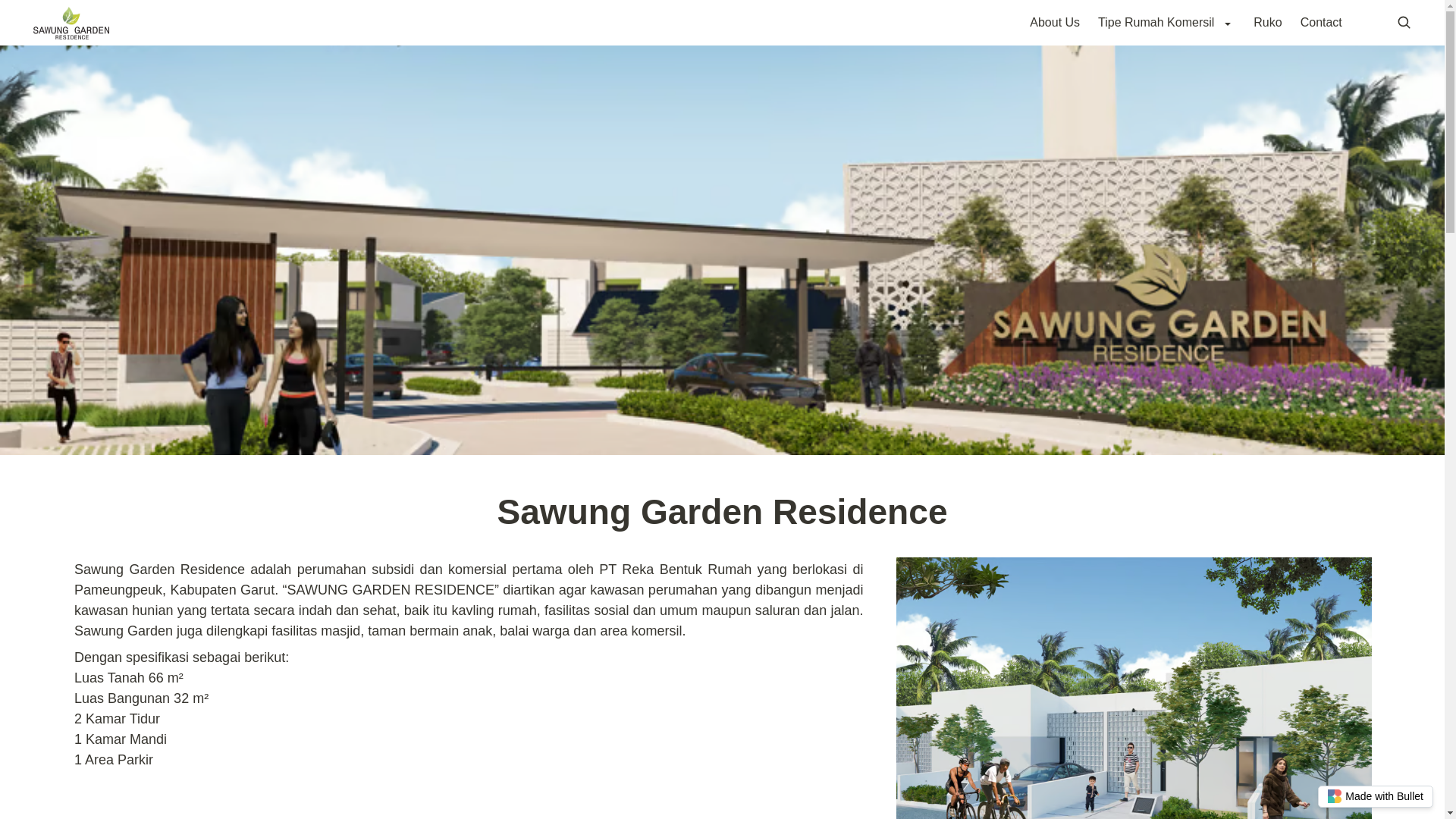 website screenshot of https://sawung-garden-residence-bullet.pages.dev/