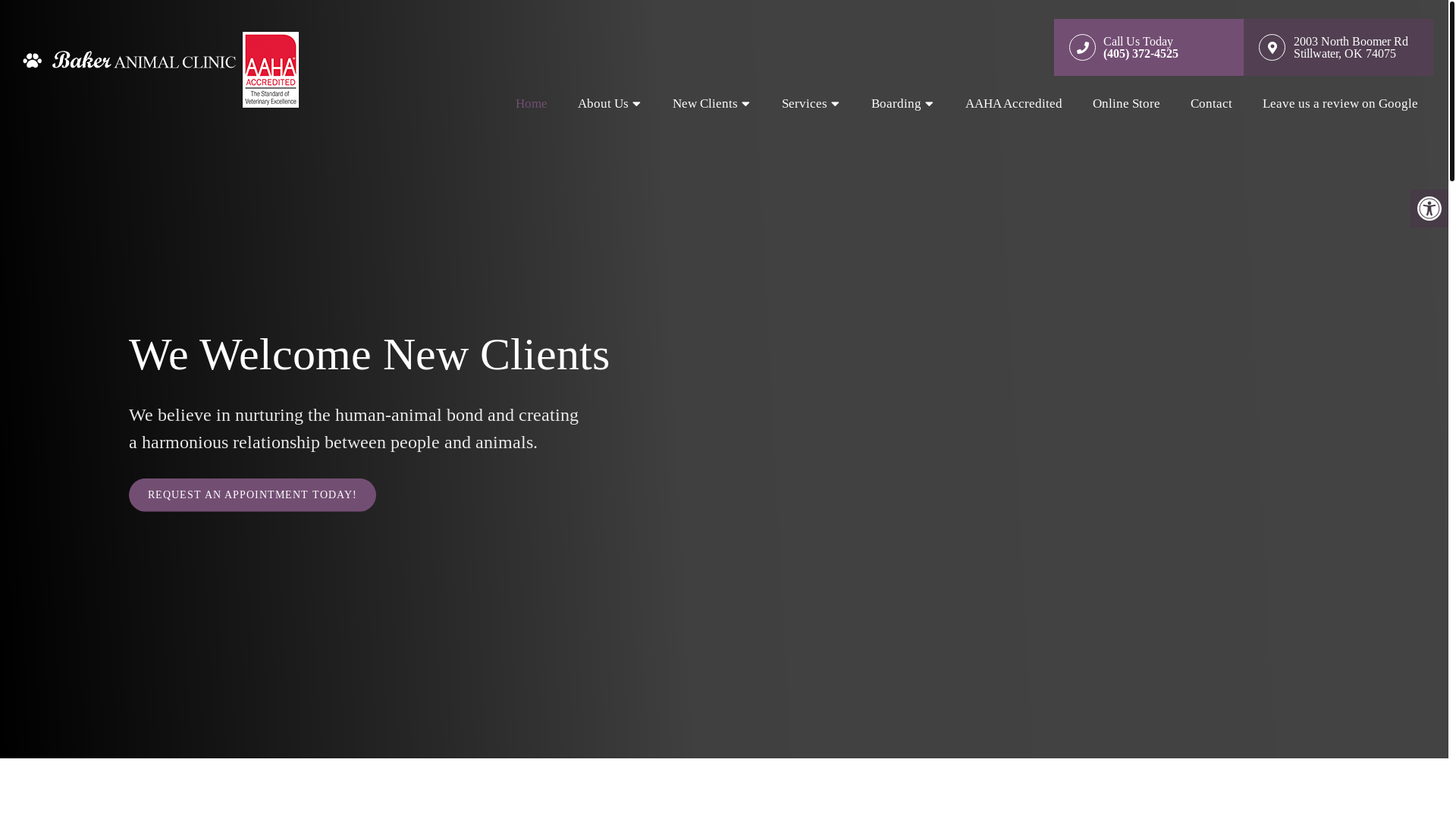 website screenshot of https://bakeraahaclinic.com/