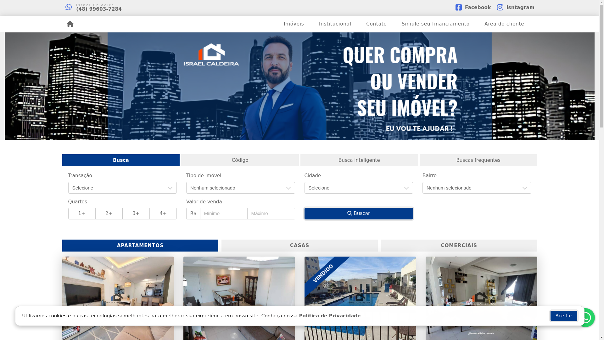 website screenshot of https://imoveisisraelcaldeira.com.br/