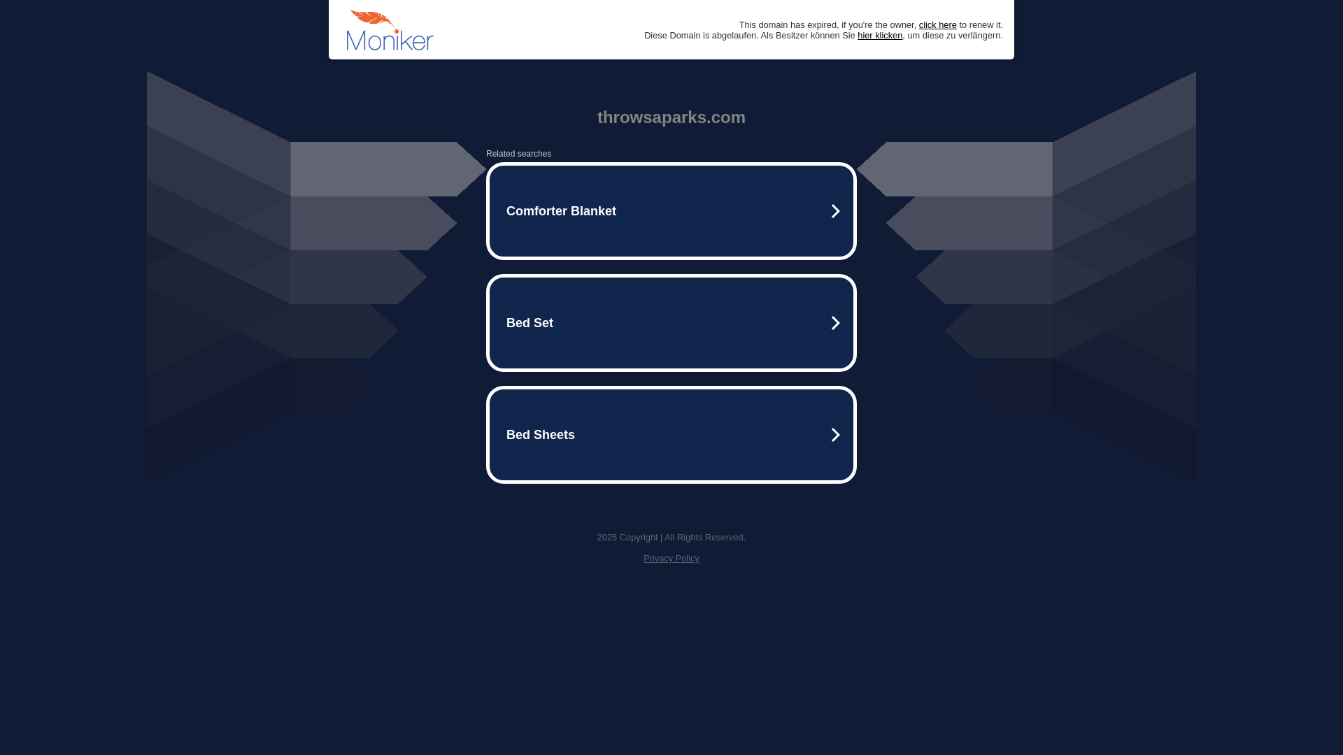 website screenshot of https://throwsaparks.com/