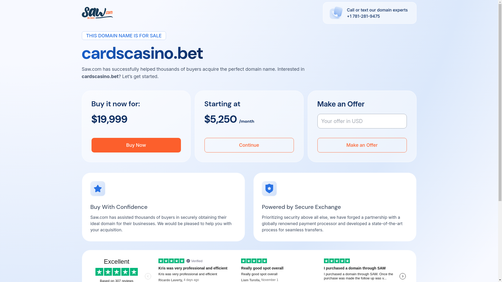 website screenshot of https://cardscasino.bet/