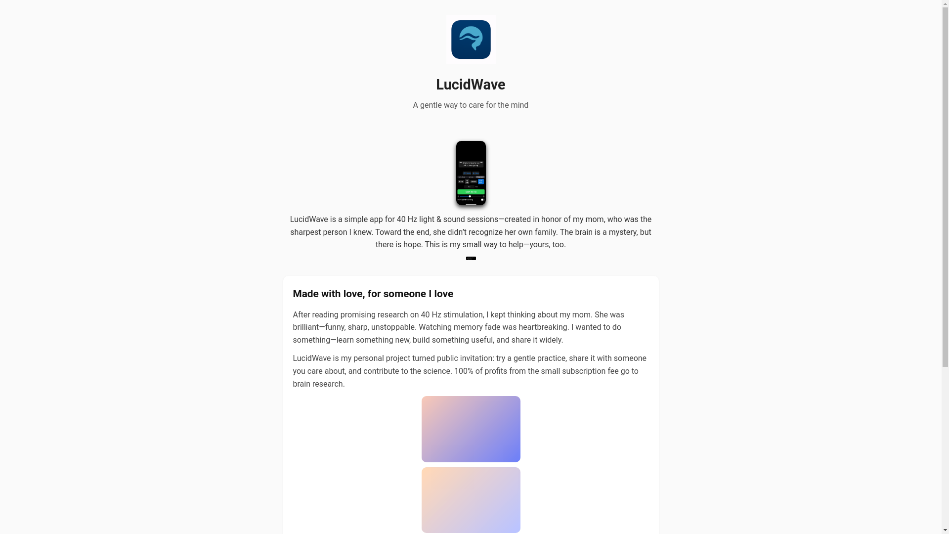 website screenshot of https://lucidwave-site.pages.dev/